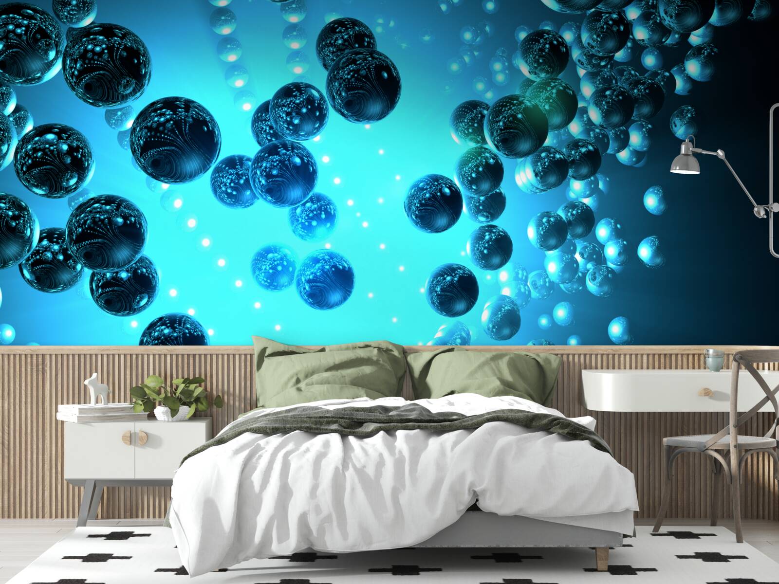 Фотошпалери вода в склянці складається з молекул