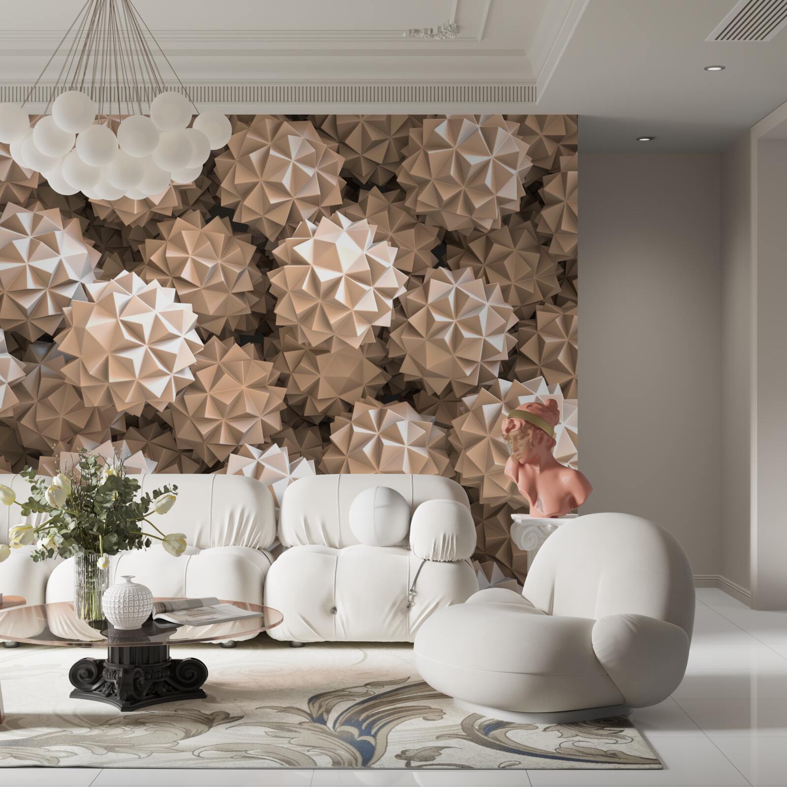 Фотошпалери абстрактна композиція загострених сфер