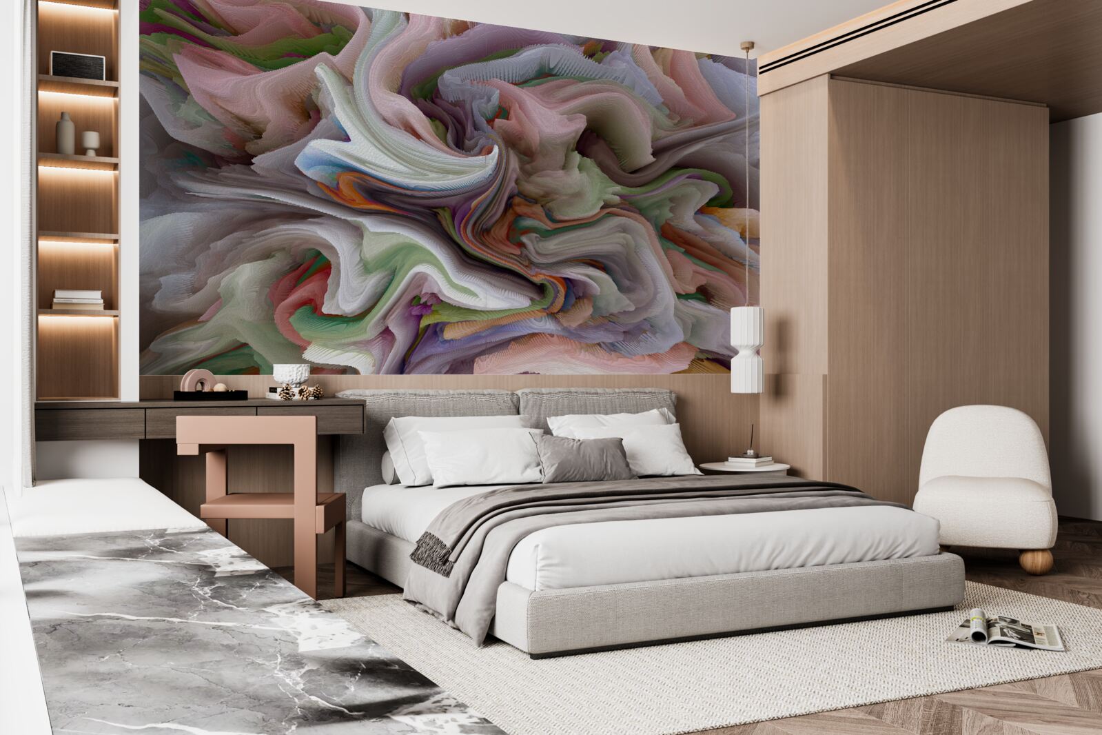 Фотошпалери пістрявий пісок у віддзеркаленні ландшафту