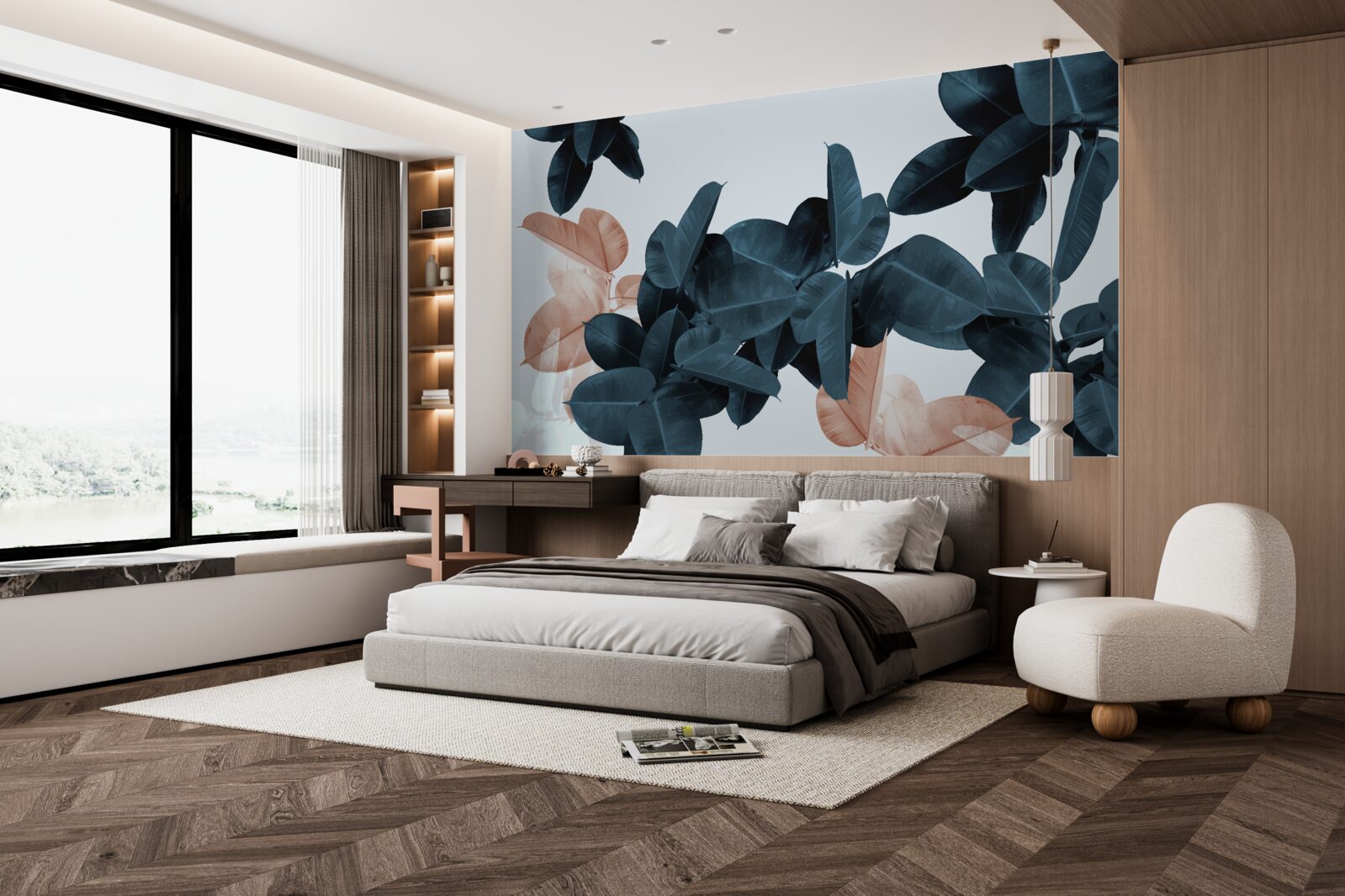 Фотошпалери тропічне листя різних відтінків