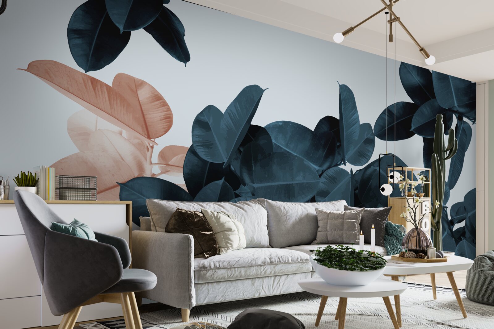 Фотошпалери тропічне листя різних відтінків