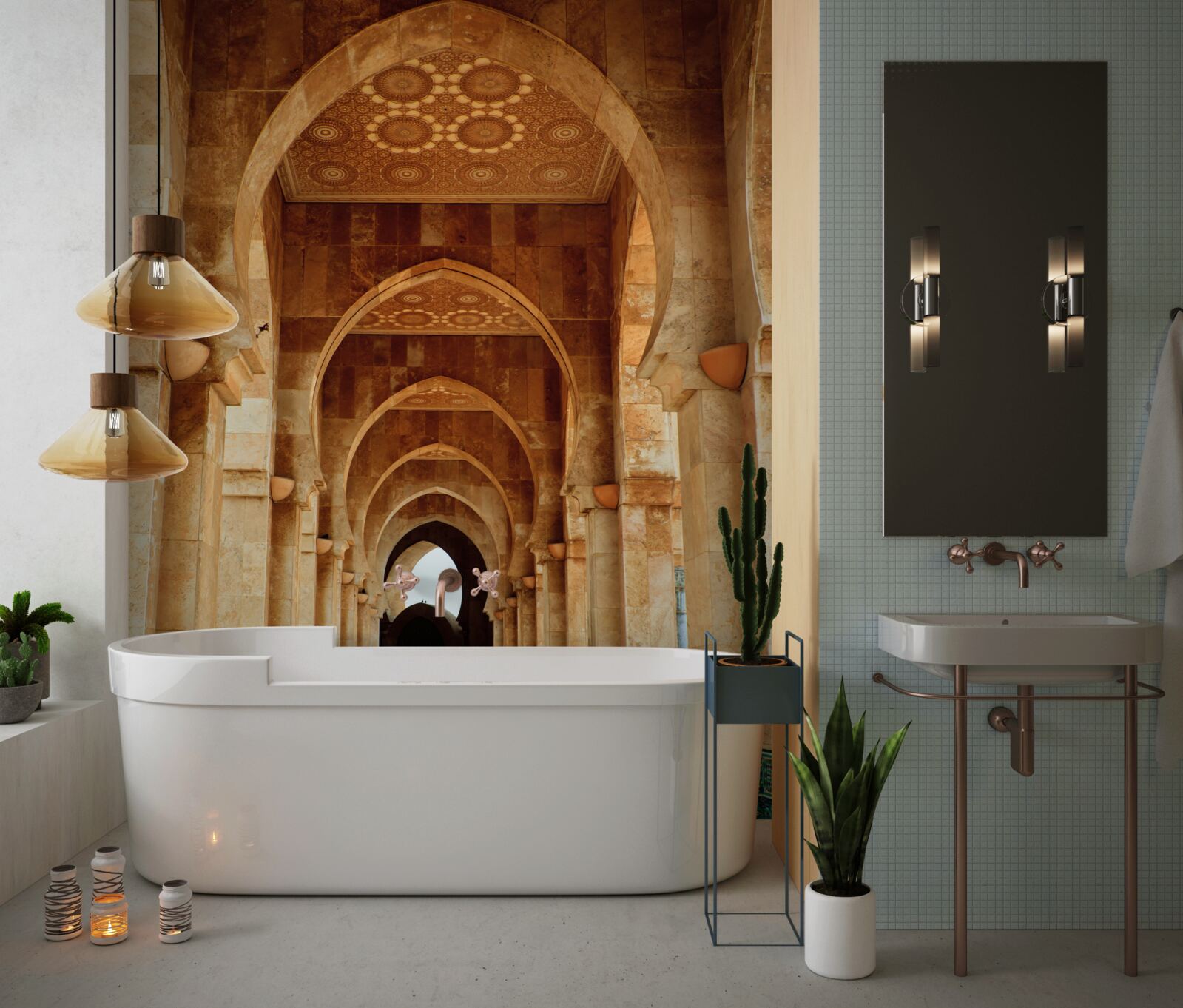 Фотошпалери Арки в східному стилі з мармуровою підлогою