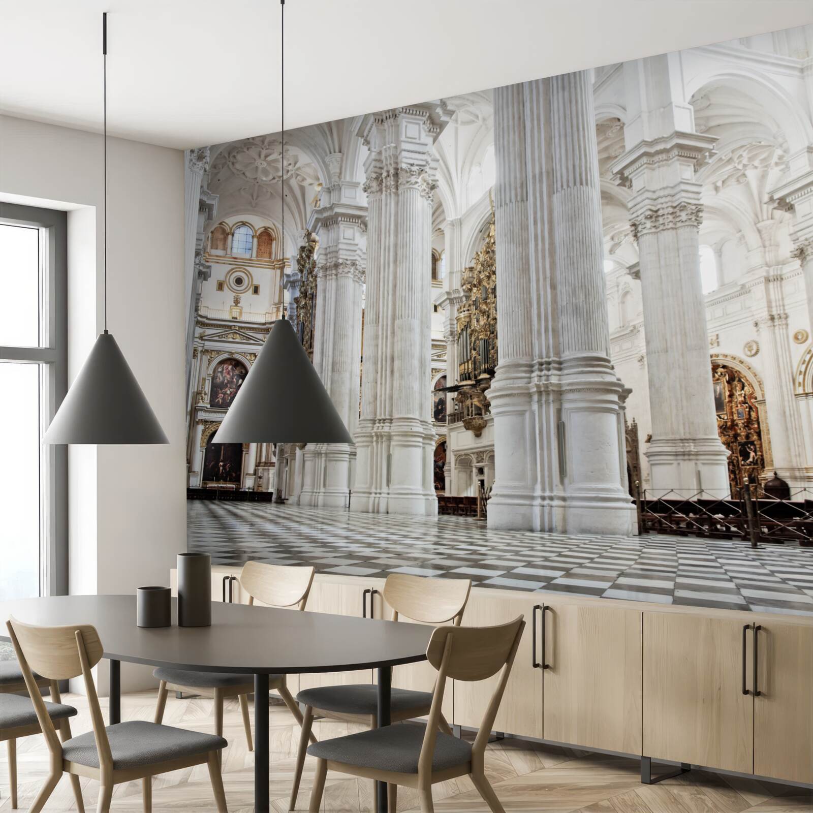 Фотошпалери арки на піднесених стовпах храму