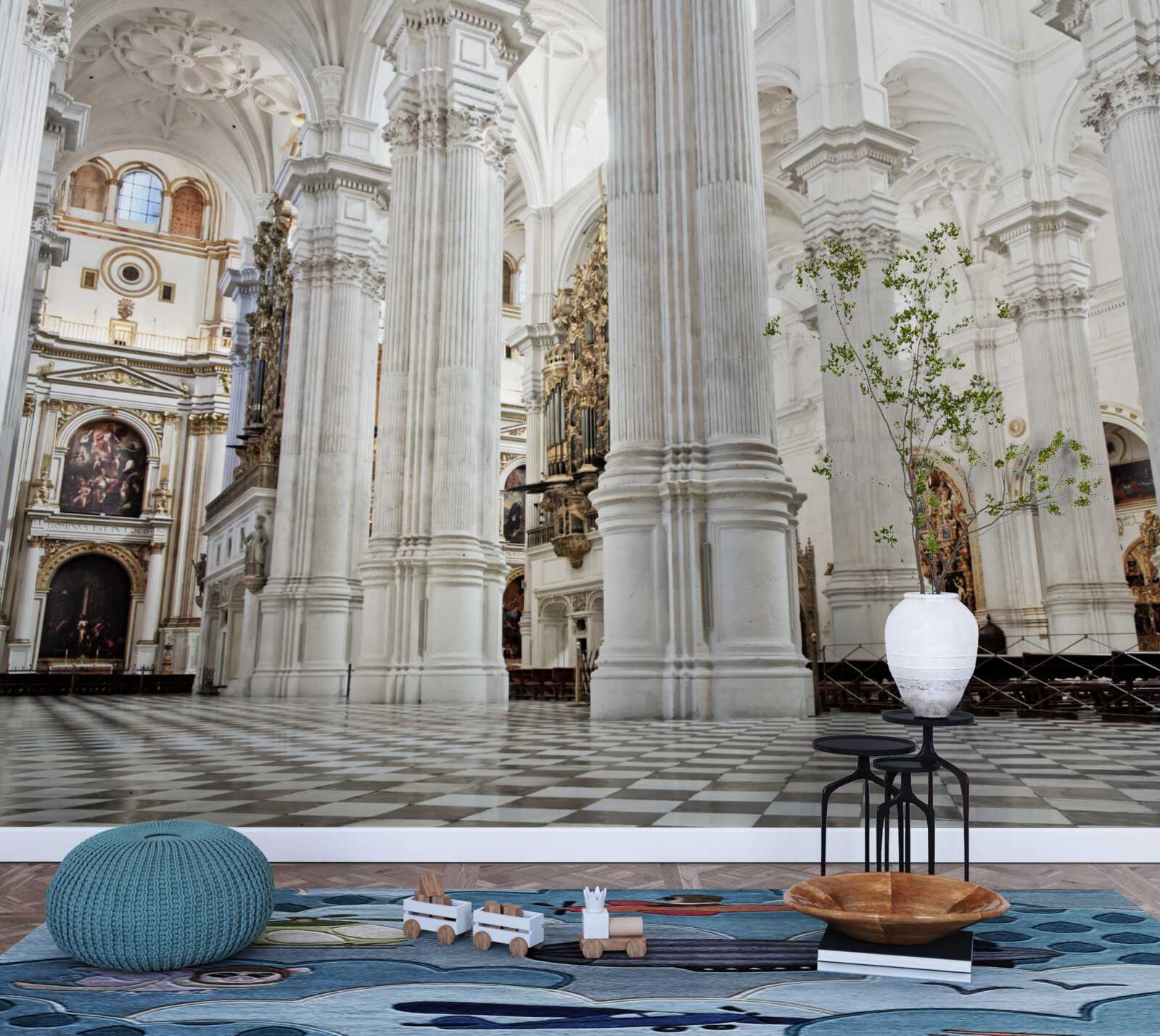 Фотошпалери арки на піднесених стовпах храму