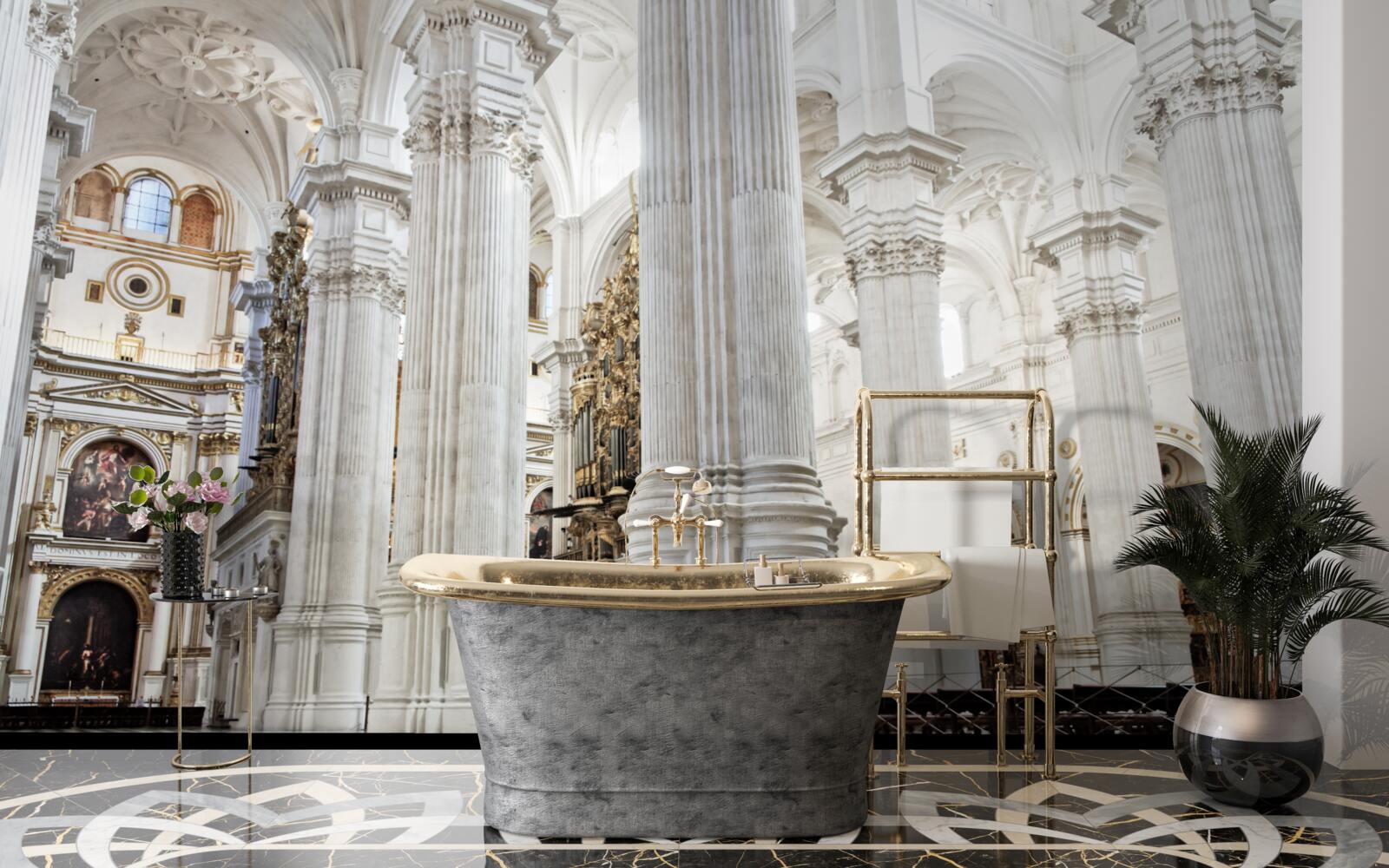 Фотошпалери арки на піднесених стовпах храму