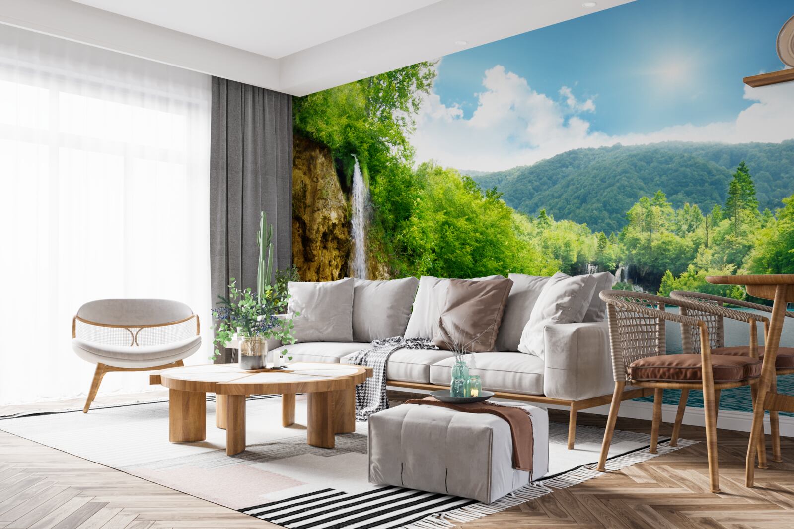 Фотошпалери водоспад у самому серці густого гірського лісу