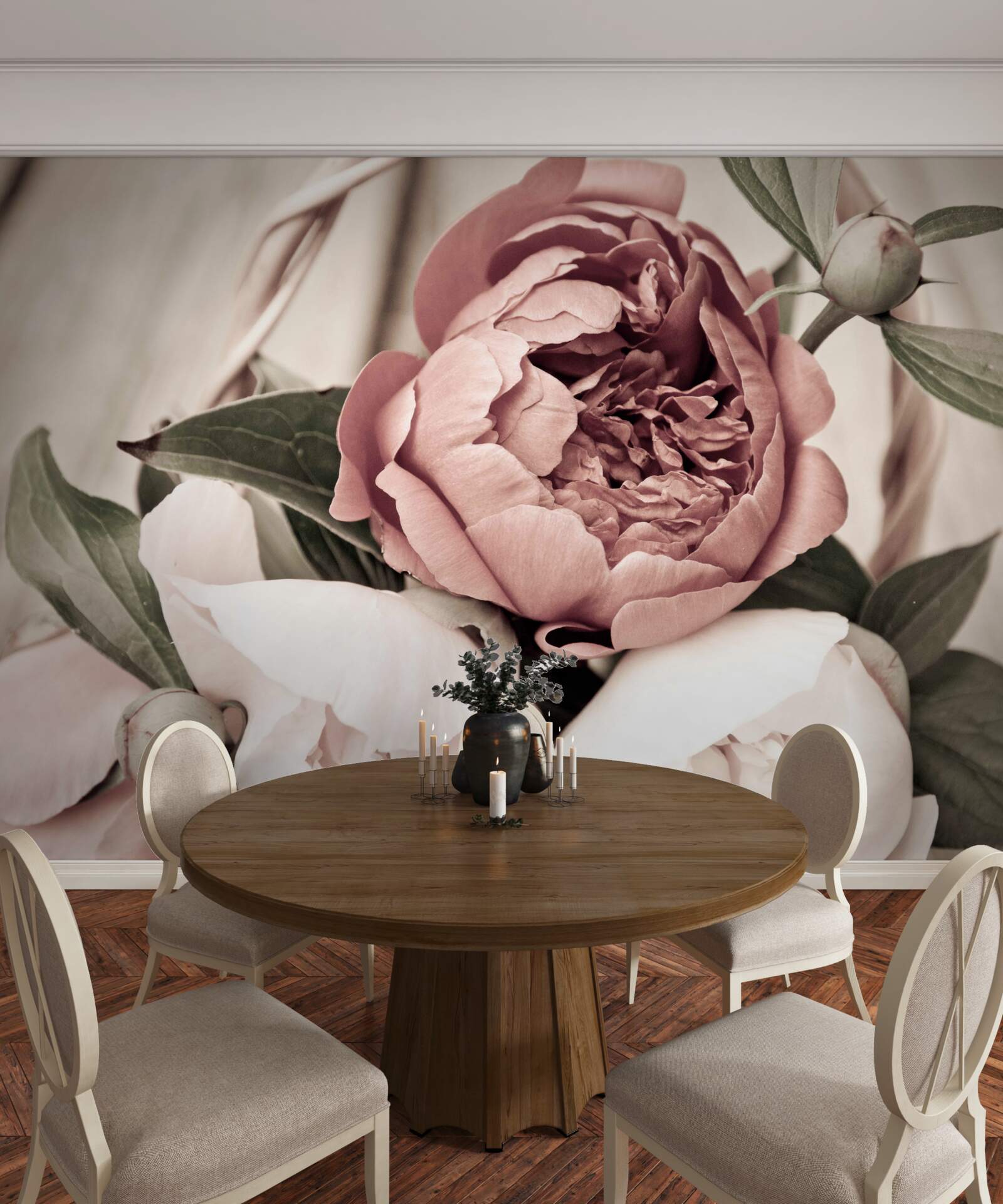 Фотошпалери ніжна троянда з пишними пелюстками, схожими на півонії