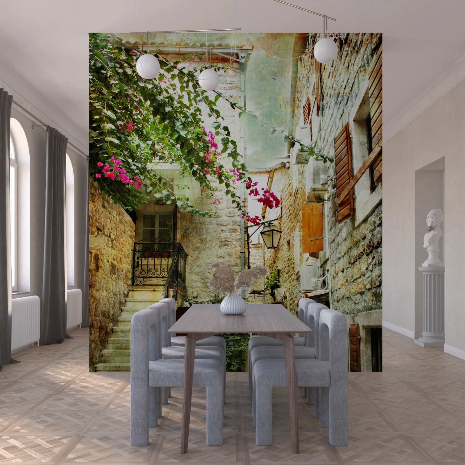 Фотошпалери акварель із зображенням старовинної вулиці