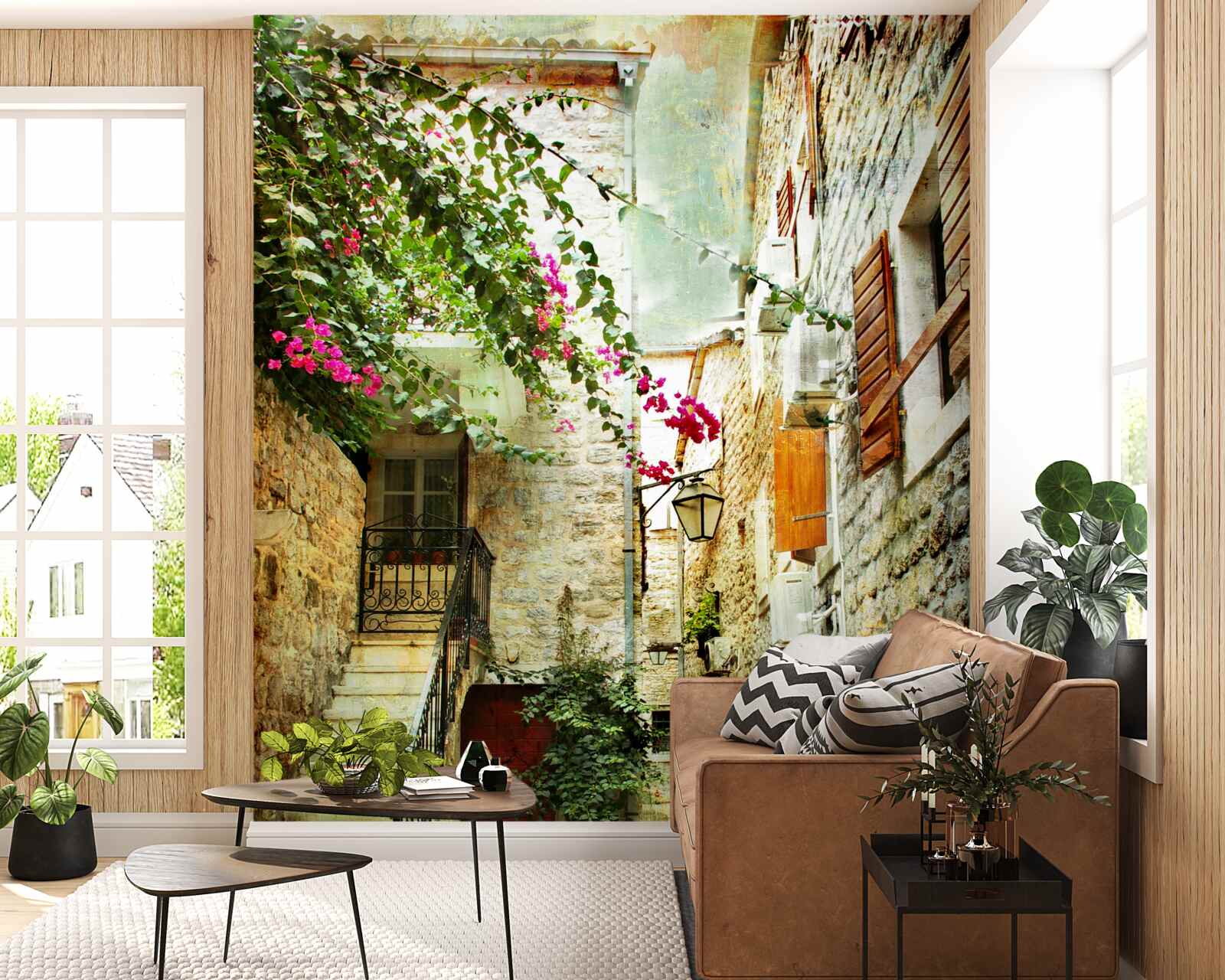 Фотошпалери акварель із зображенням старовинної вулиці