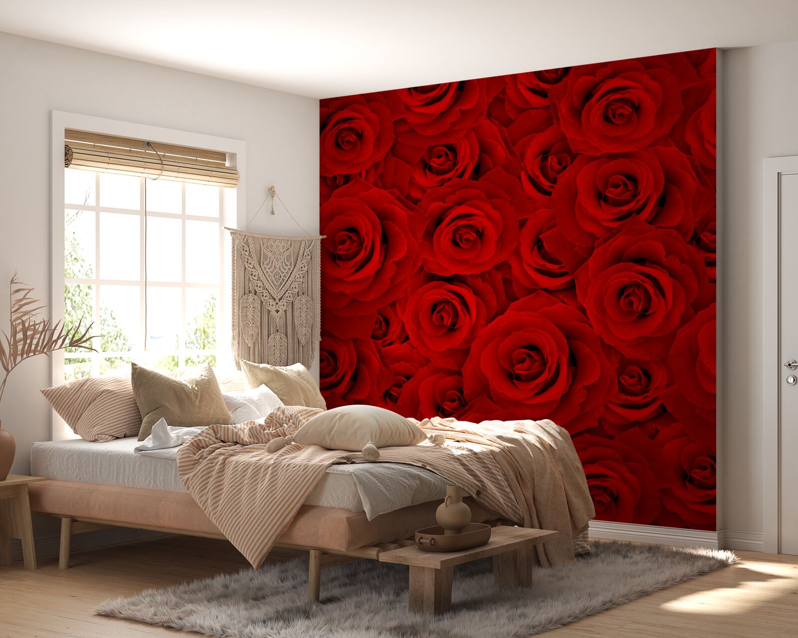 Фотошпалери багато червоних троянд