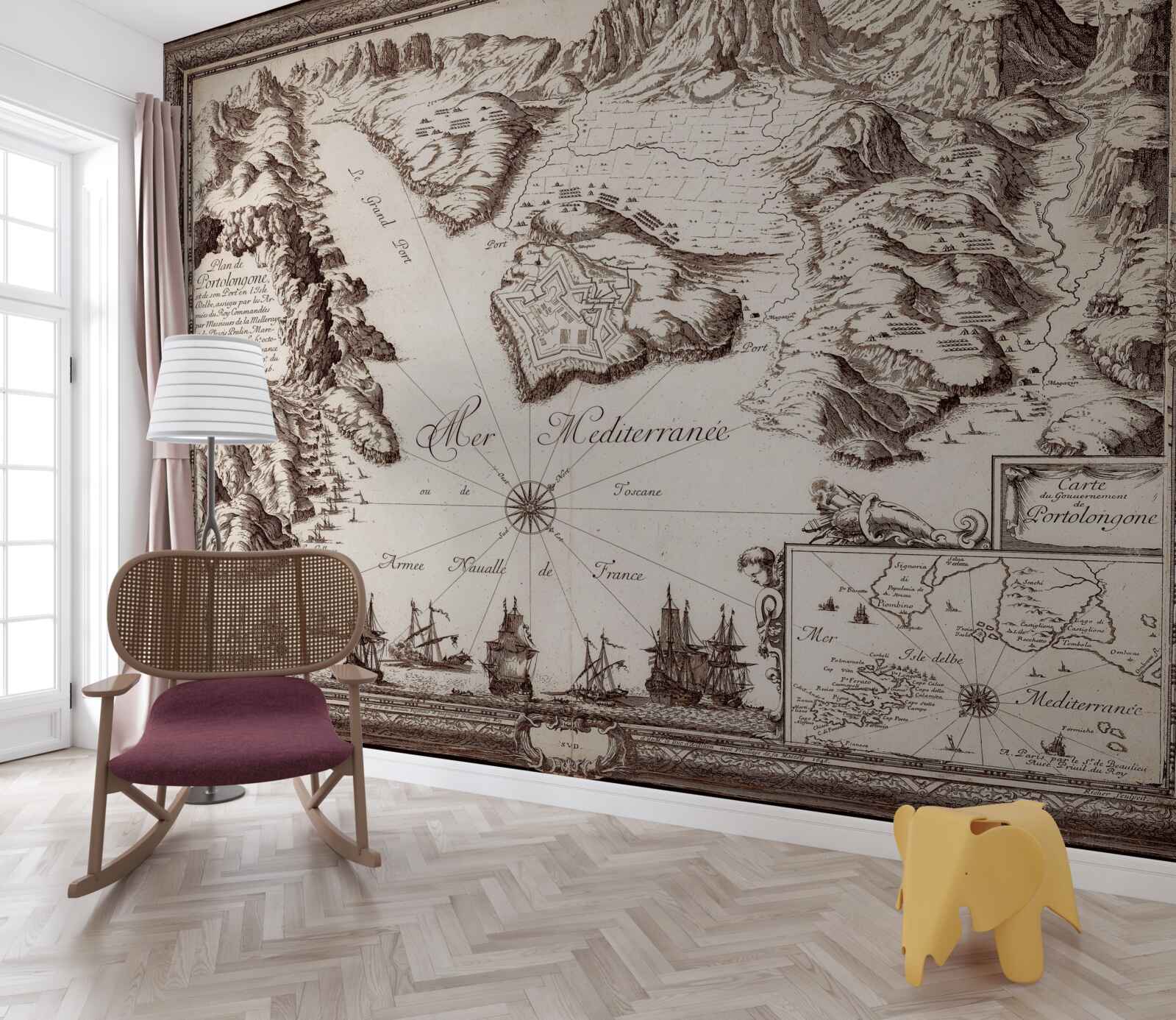 Фотошпалери стародавня карта архіпелагів в океані