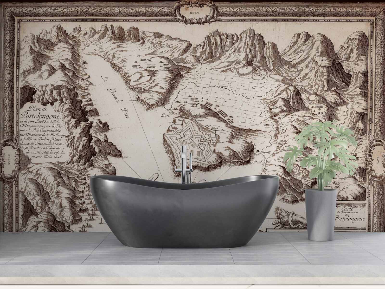 Фотошпалери стародавня карта архіпелагів в океані