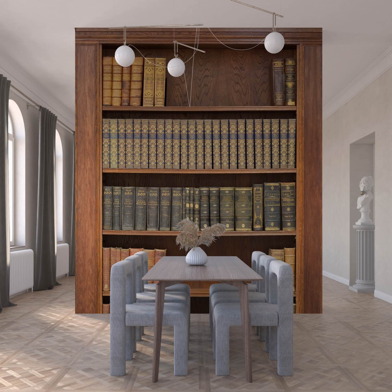 Фотошпалери полиця, заповнена різними книгами