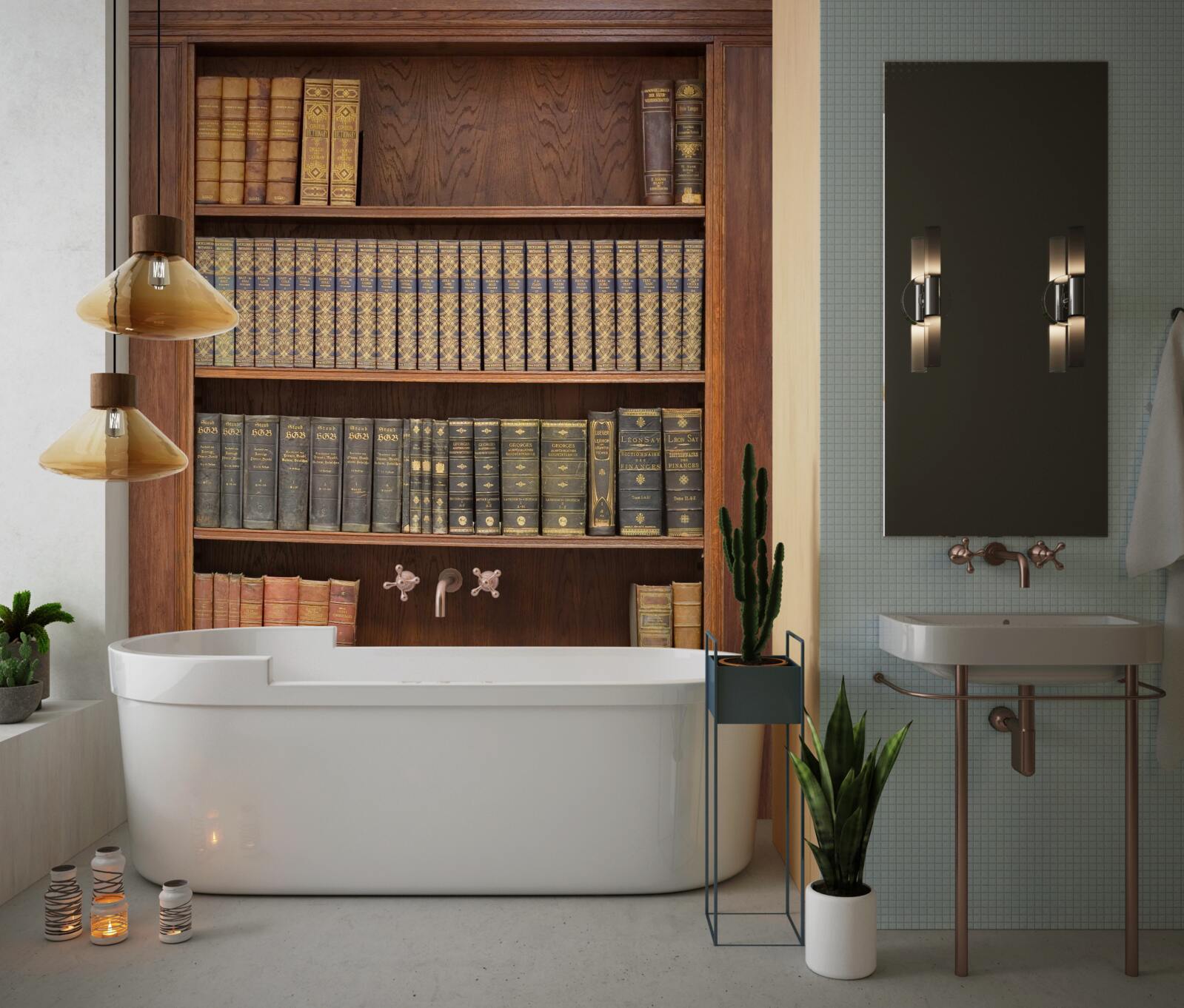 Фотошпалери полиця, заповнена різними книгами