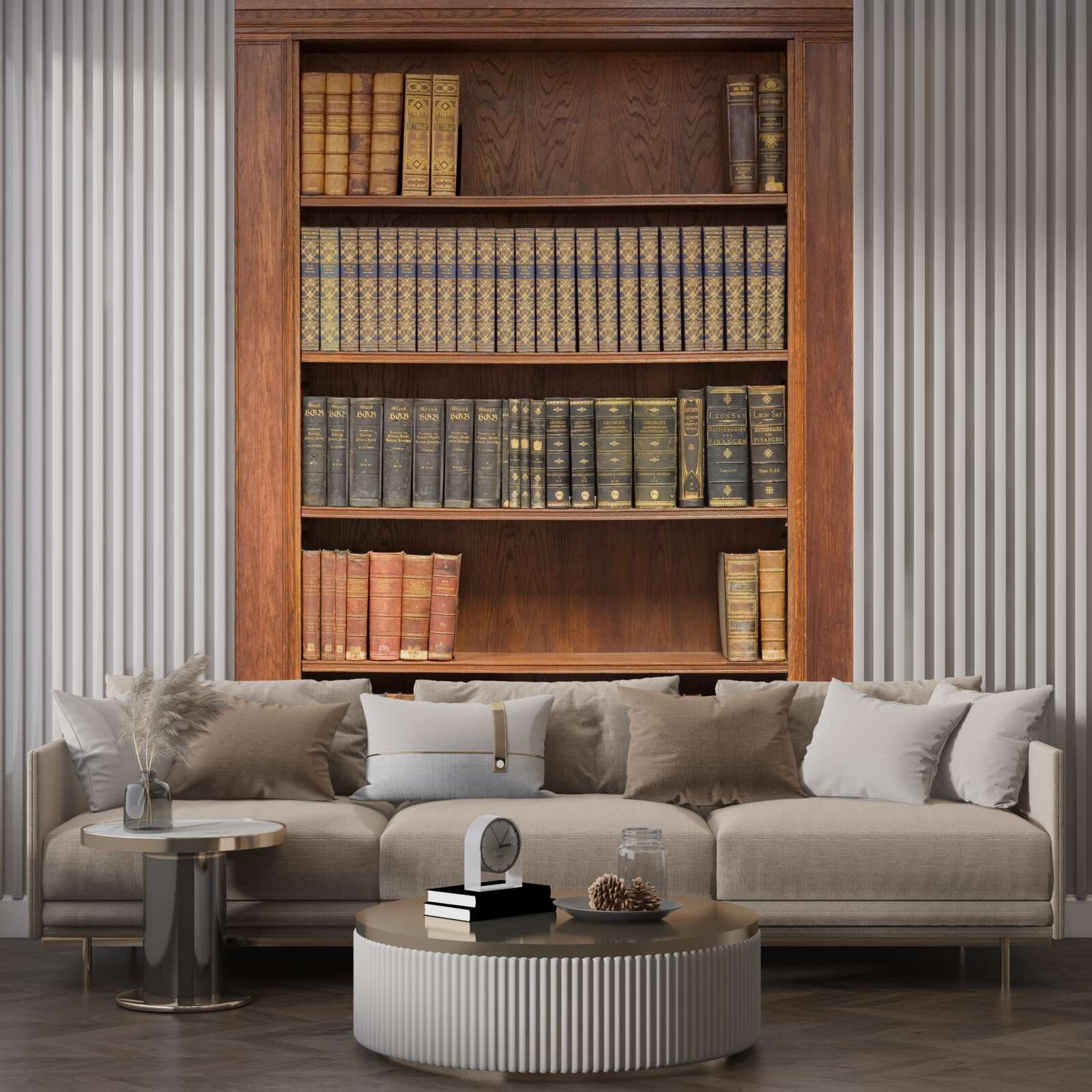 Фотошпалери полиця, заповнена різними книгами