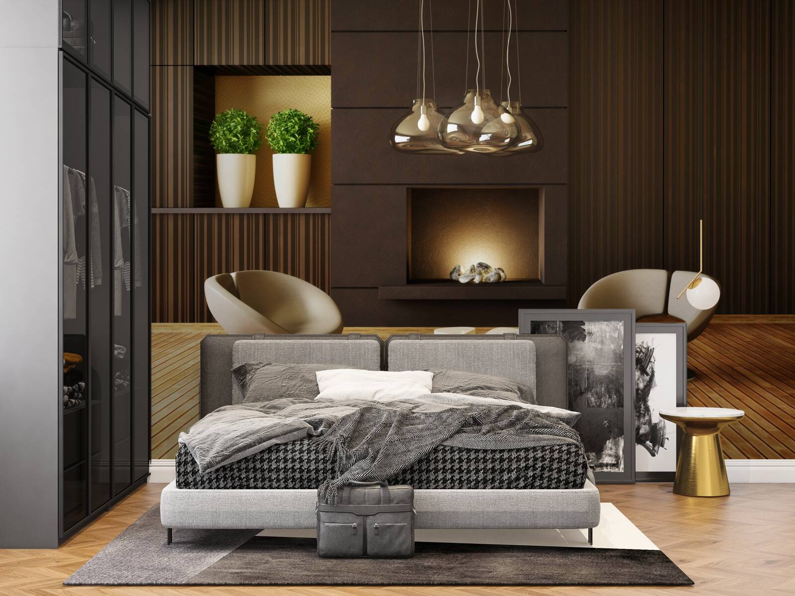 Фотошпалери комунікаційна зона біля каміна