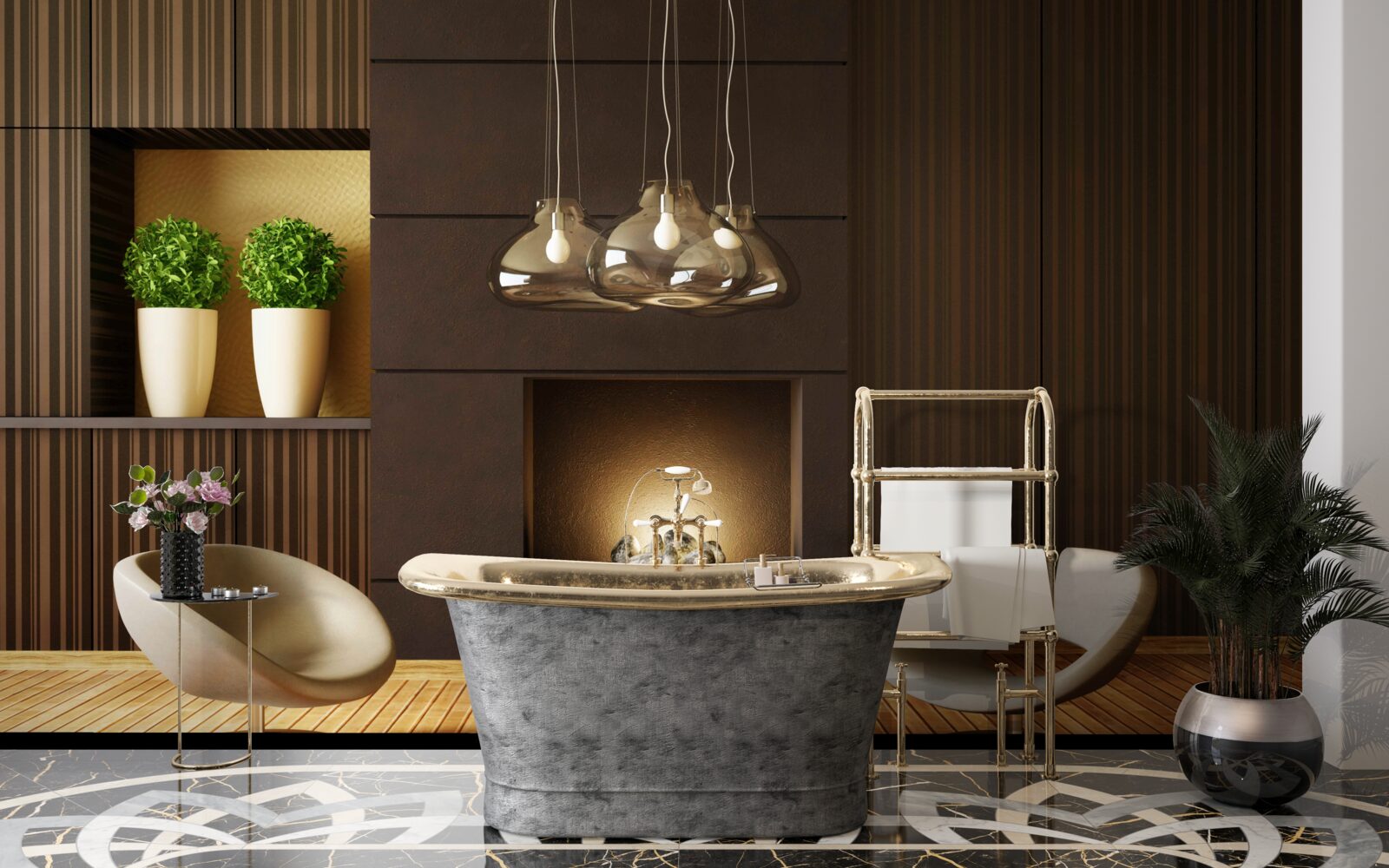 Фотошпалери комунікаційна зона біля каміна