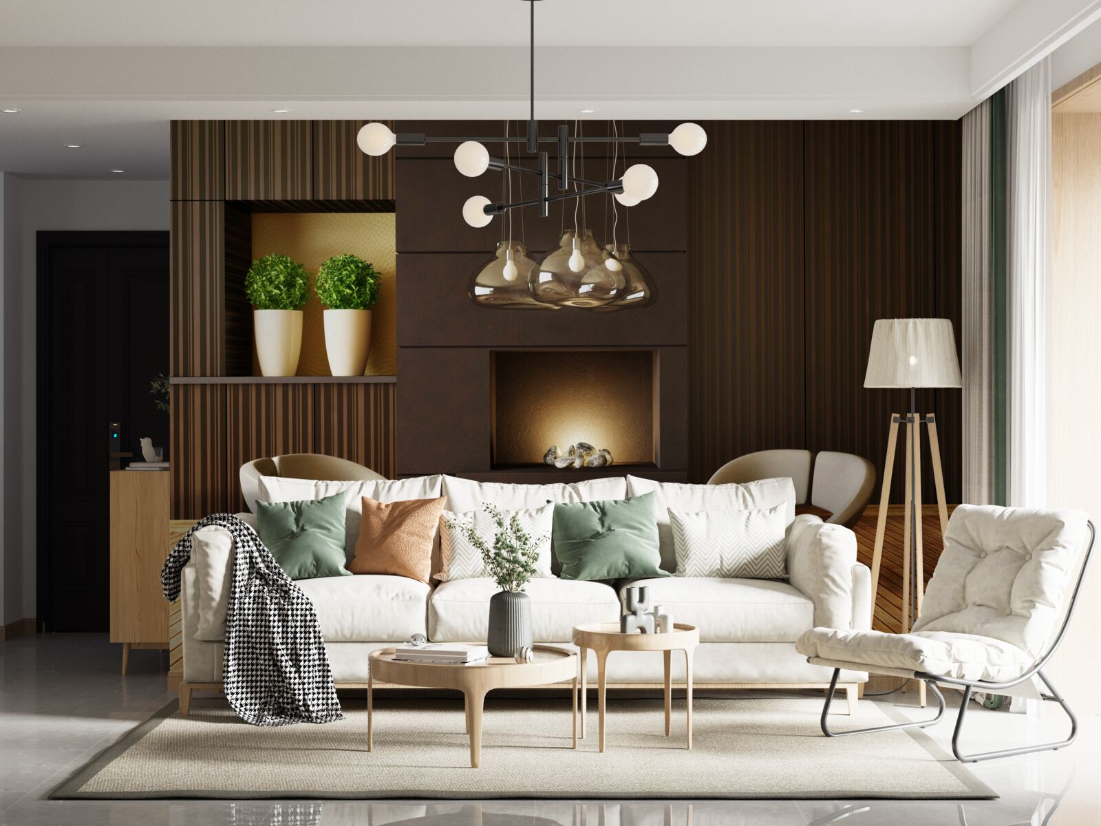 Фотошпалери комунікаційна зона біля каміна