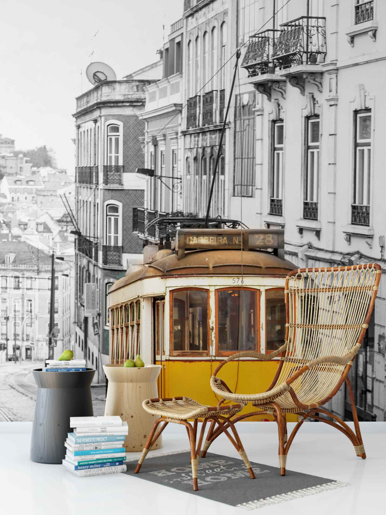 Фотошпалери Жовтий трамвай на пагорбах Сан-Франциско