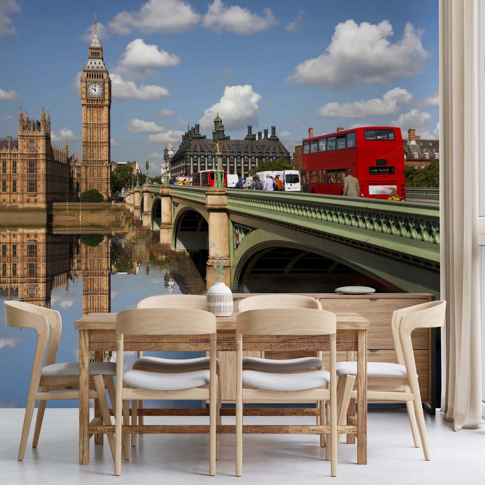 Фотошпалери переправа через річку, що веде до Великої Бени