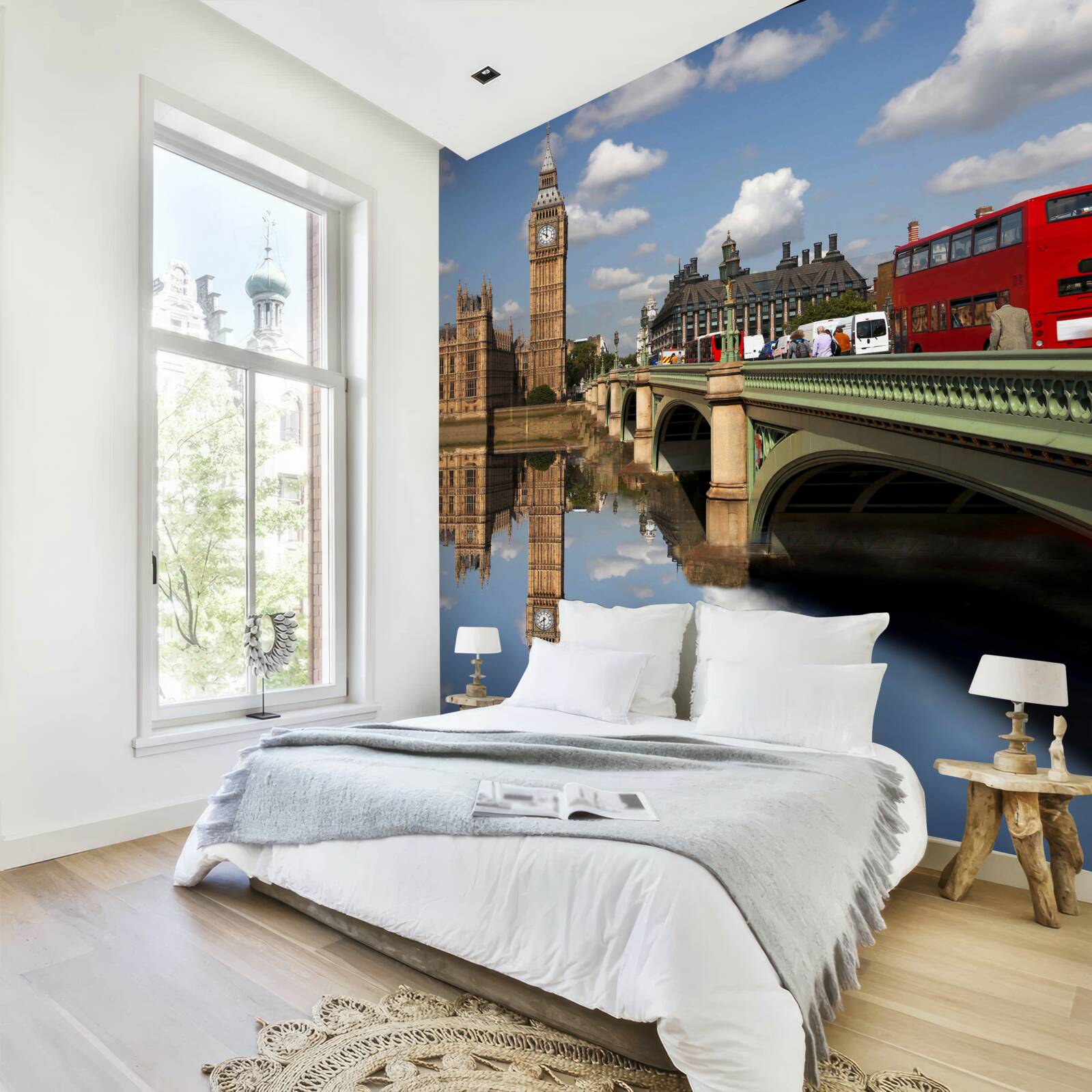 Фотошпалери переправа через річку, що веде до Великої Бени