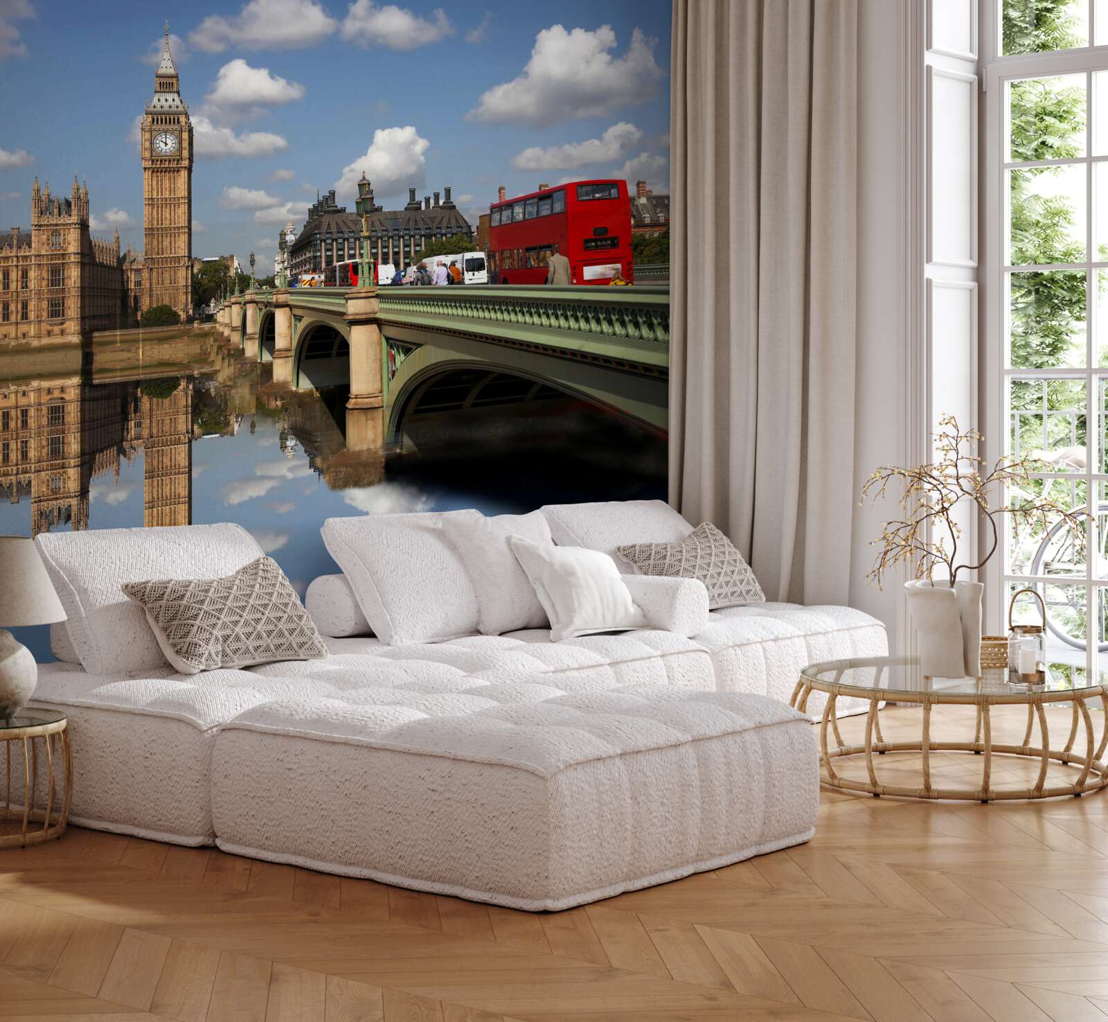 Фотошпалери переправа через річку, що веде до Великої Бени