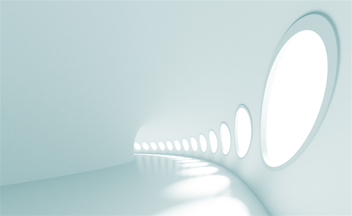 Фотошпалери тунель зі зміною напрямку в абстрактній формі