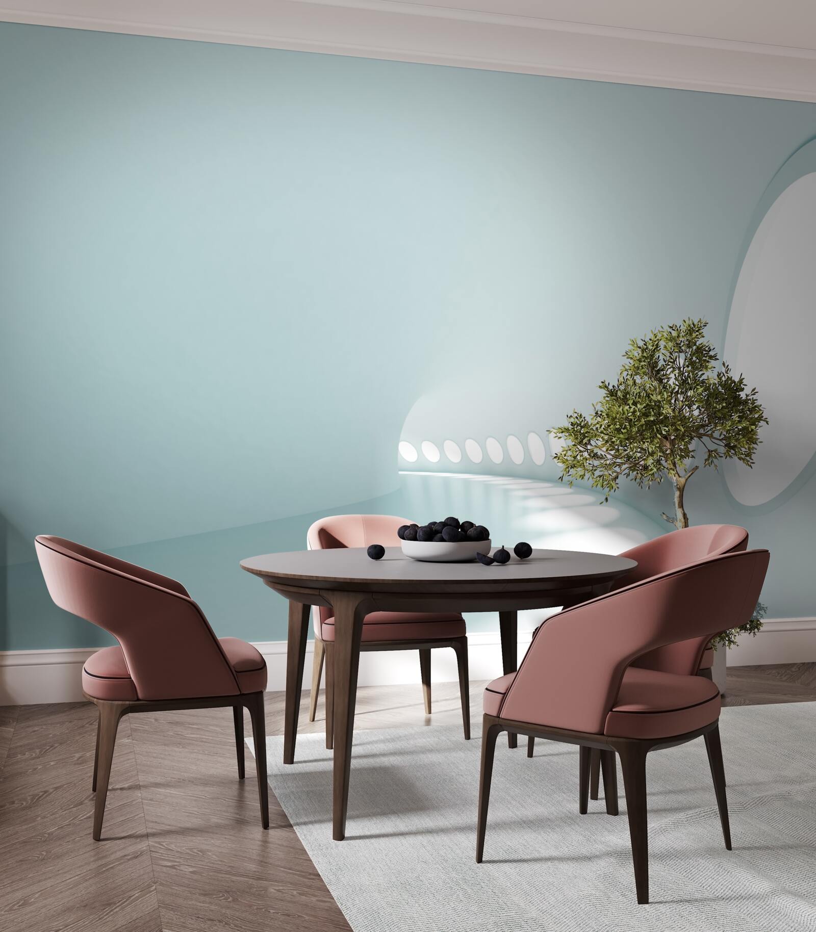 Фотошпалери тунель зі зміною напрямку в абстрактній формі