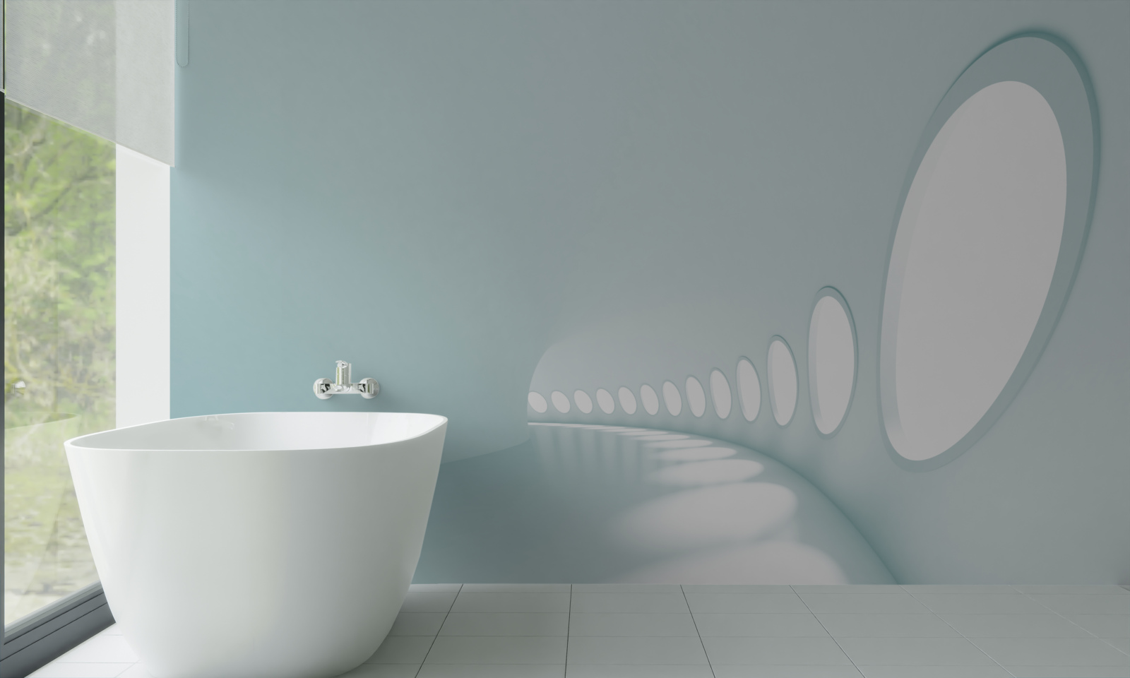 Фотошпалери тунель зі зміною напрямку в абстрактній формі