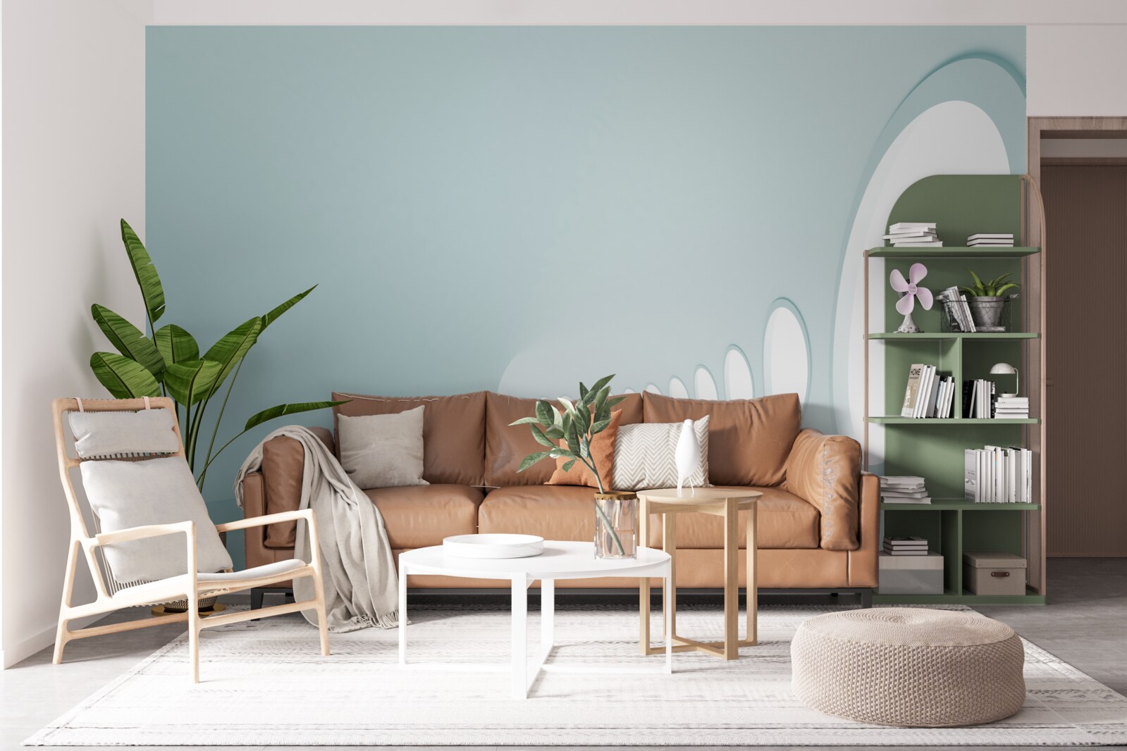 Фотошпалери тунель зі зміною напрямку в абстрактній формі