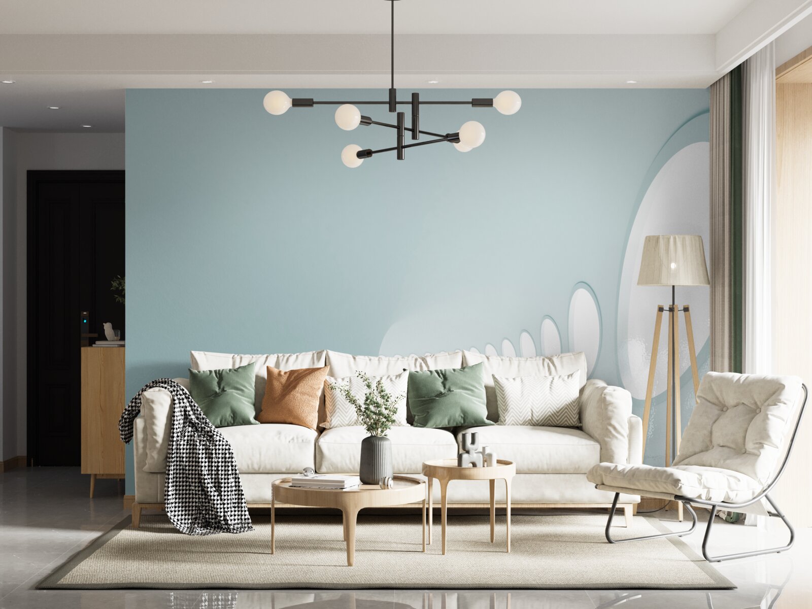 Фотошпалери тунель зі зміною напрямку в абстрактній формі