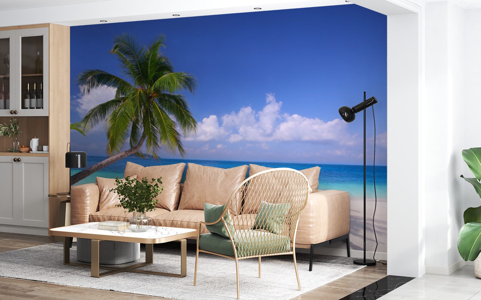 Фотошпалери пальма на ідилічному березі