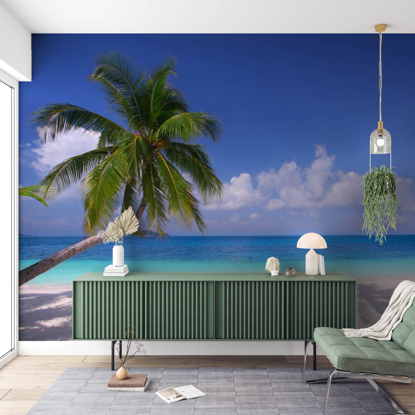 Фотошпалери пальма на ідилічному березі