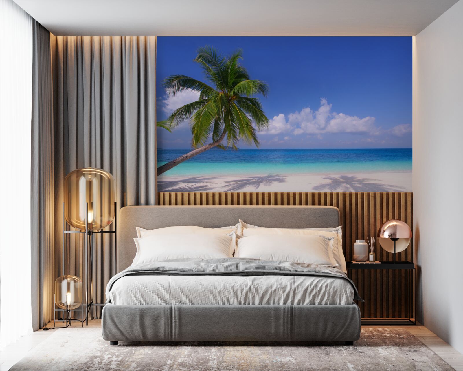 Фотошпалери пальма на ідилічному березі