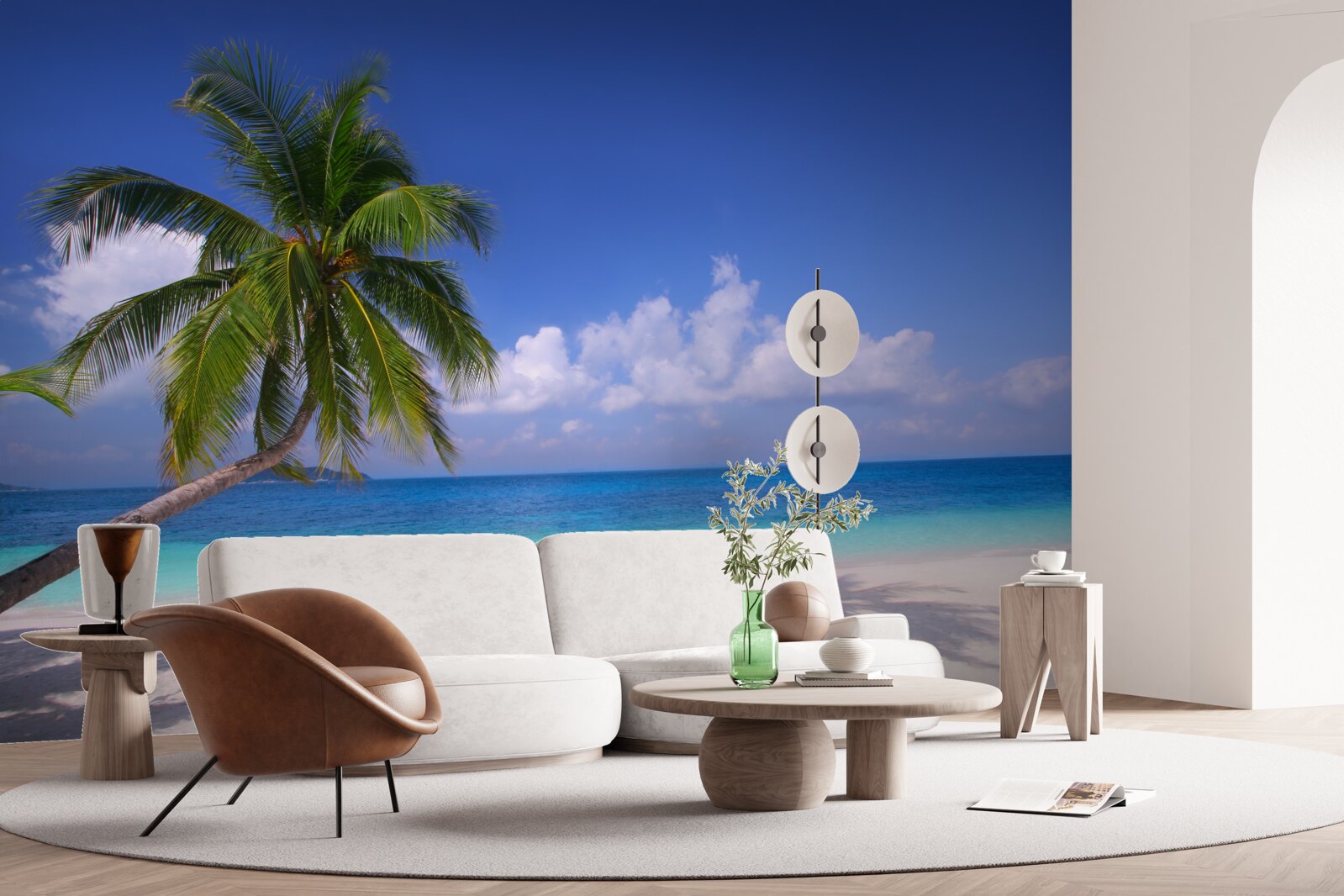 Фотошпалери пальма на ідилічному березі