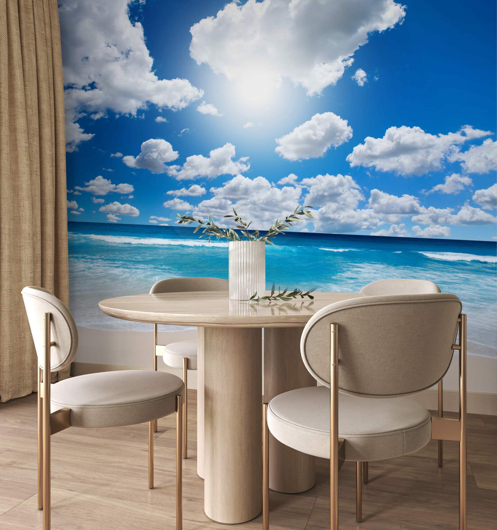 Фотошпалери пляж з блакитною водою і спокійним морем