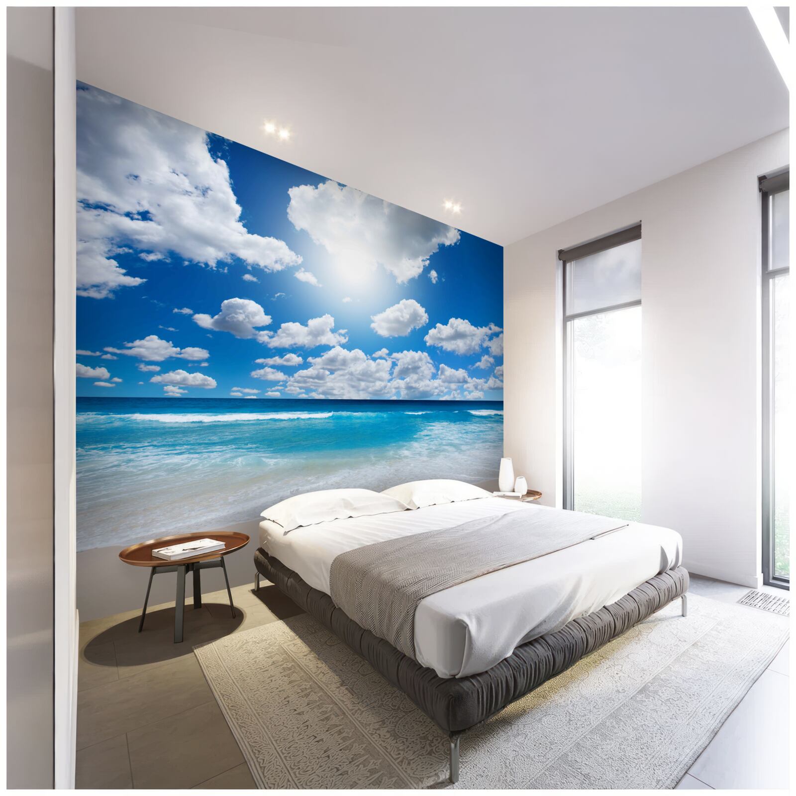 Фотошпалери пляж з блакитною водою і спокійним морем