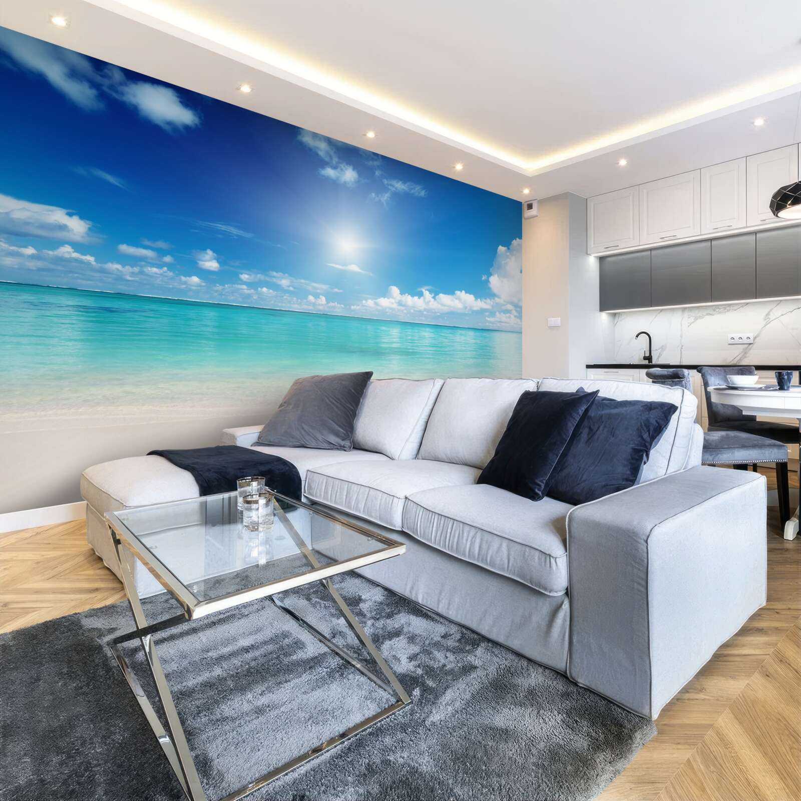 Фотошпалери спокійна вода біля піщаного берега