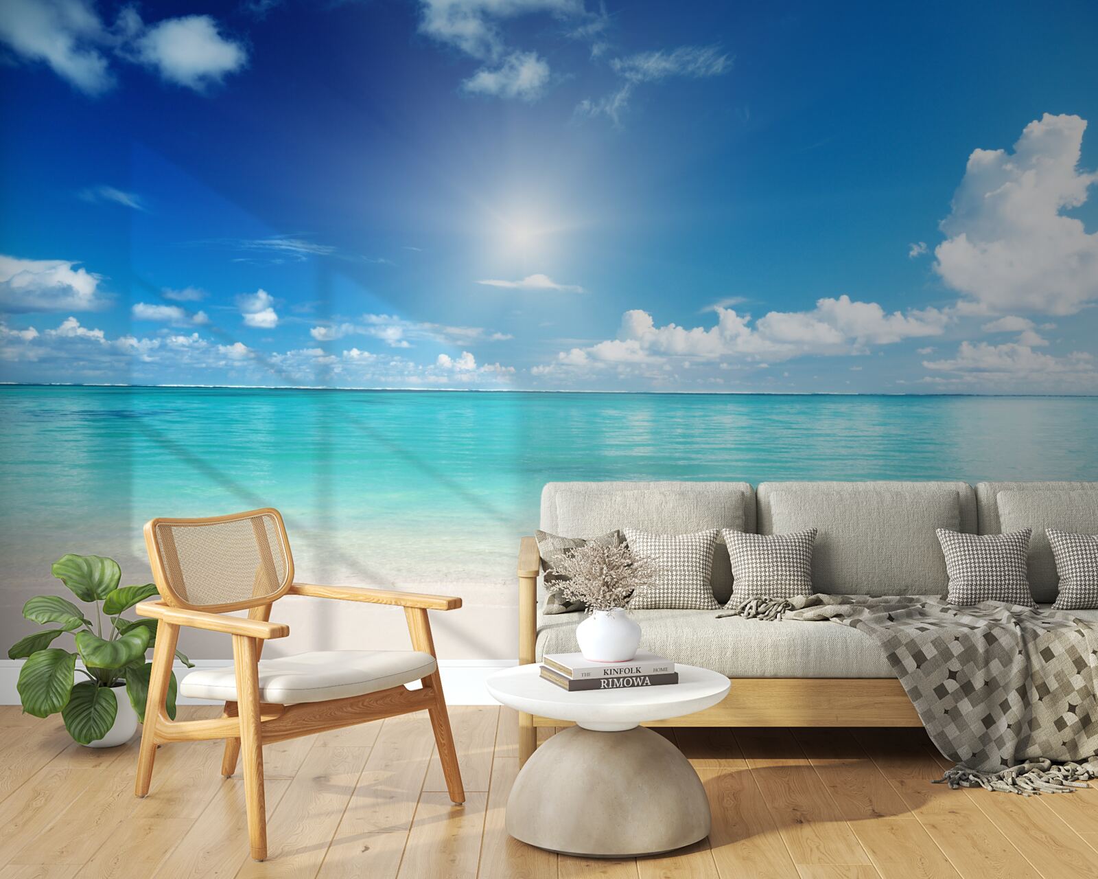 Фотошпалери спокійна вода біля піщаного берега