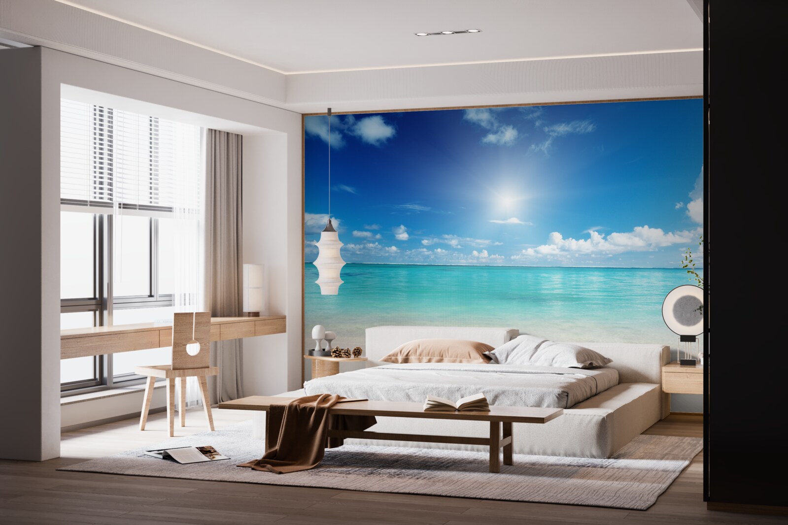 Фотошпалери спокійна вода біля піщаного берега