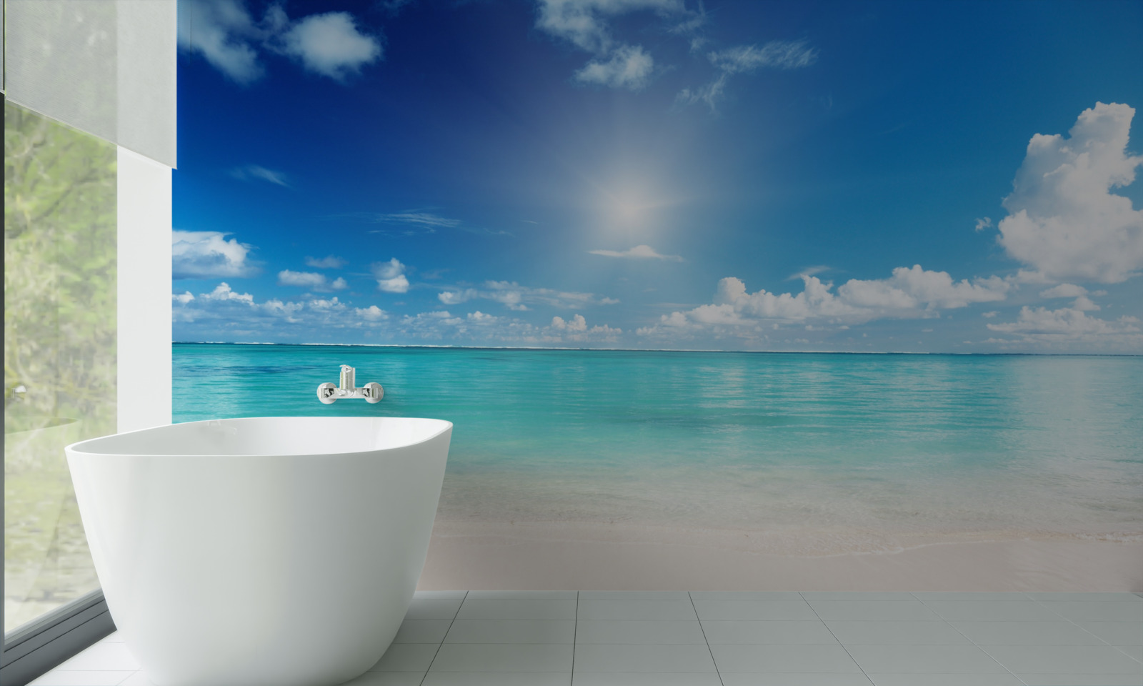 Фотошпалери спокійна вода біля піщаного берега