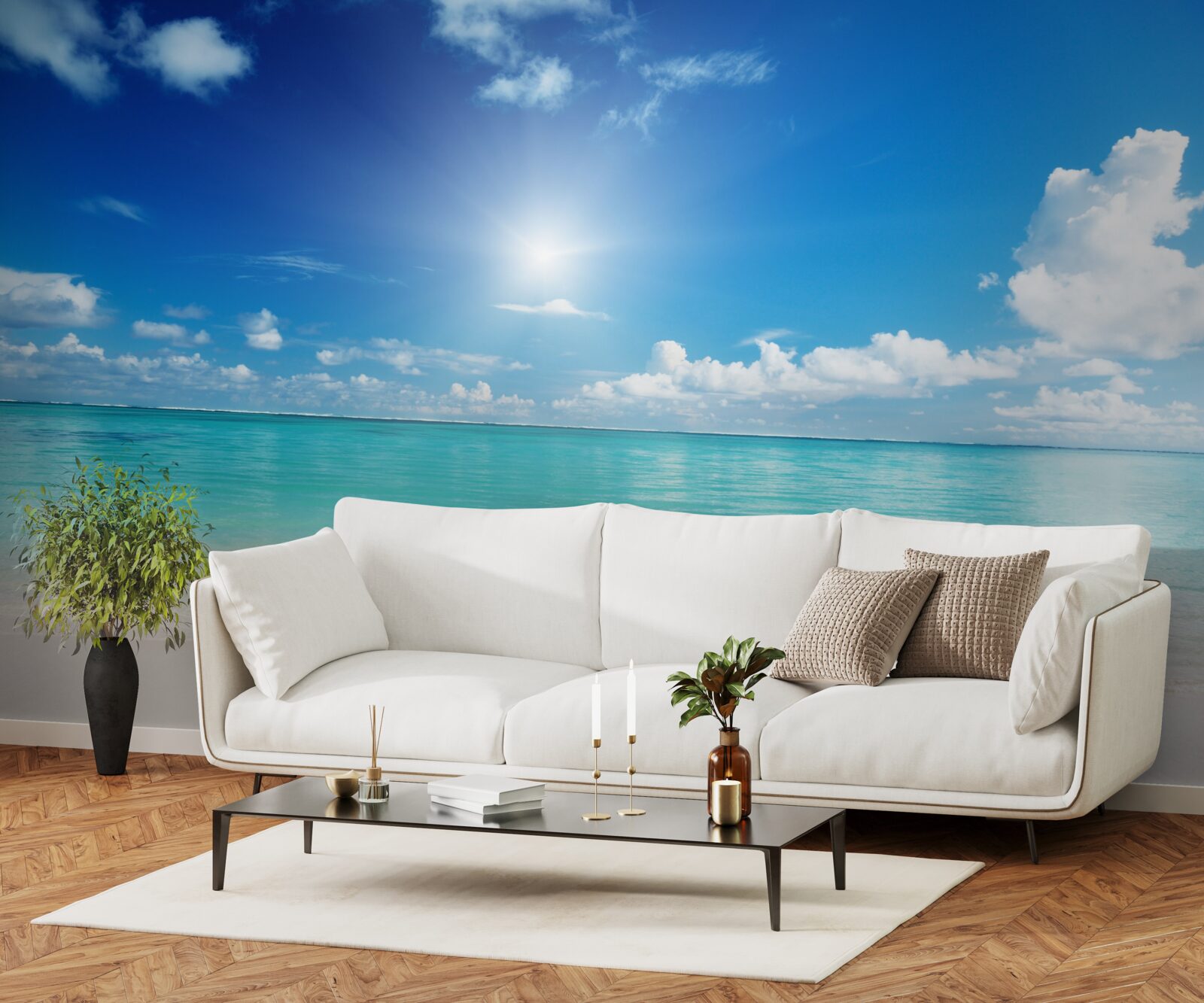 Фотошпалери спокійна вода біля піщаного берега