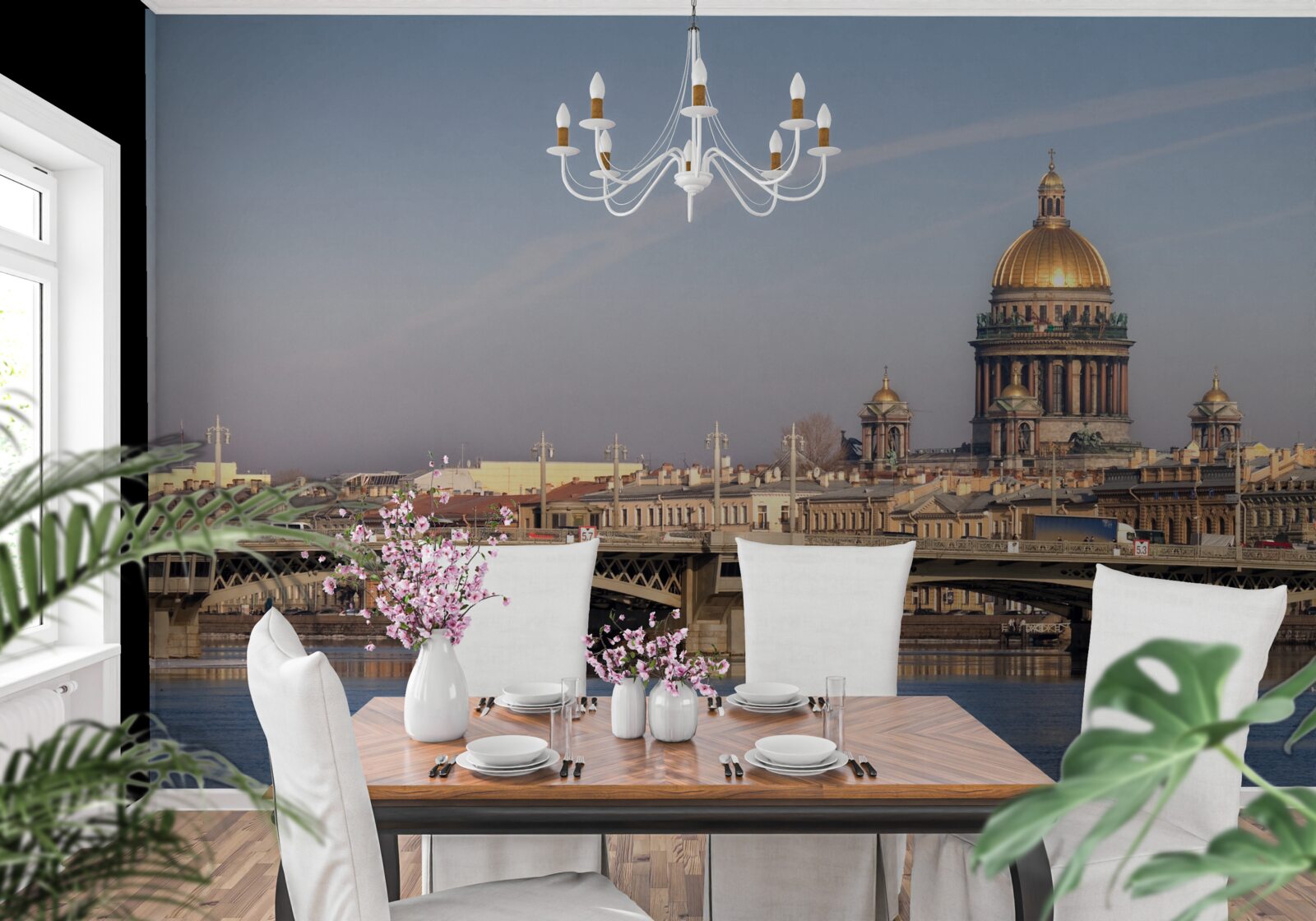 Фотошпалери купол церкви із золота на тлі міського пейзажу