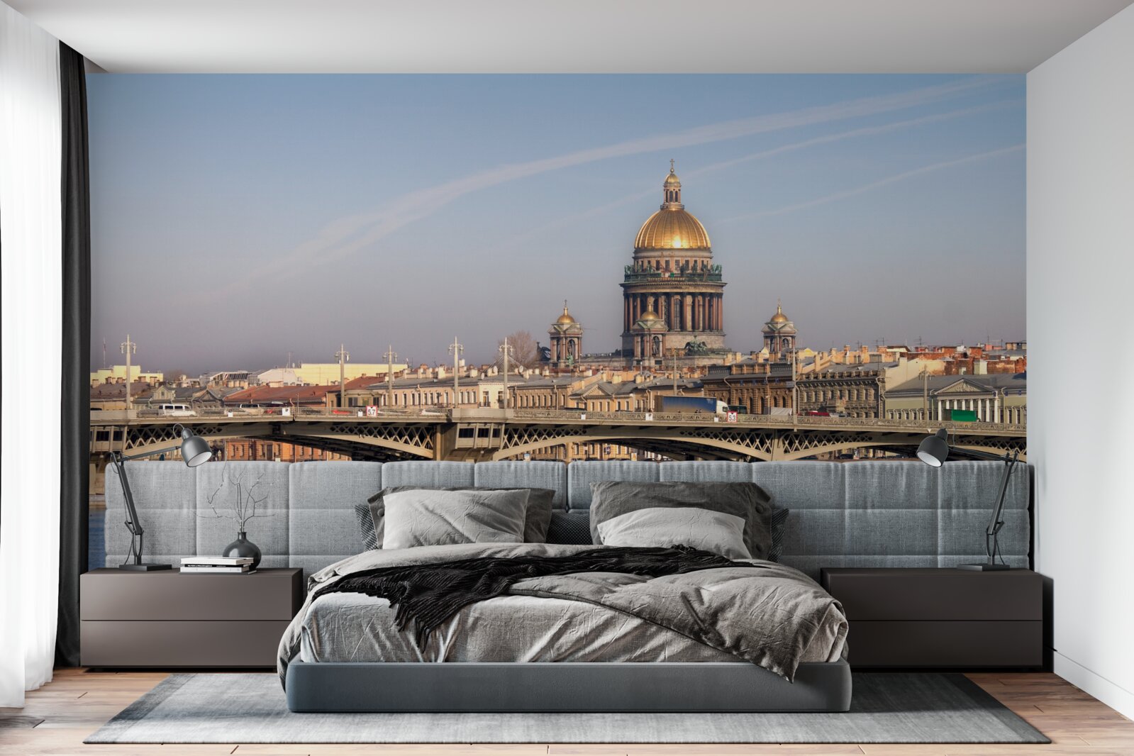 Фотошпалери купол церкви із золота на тлі міського пейзажу