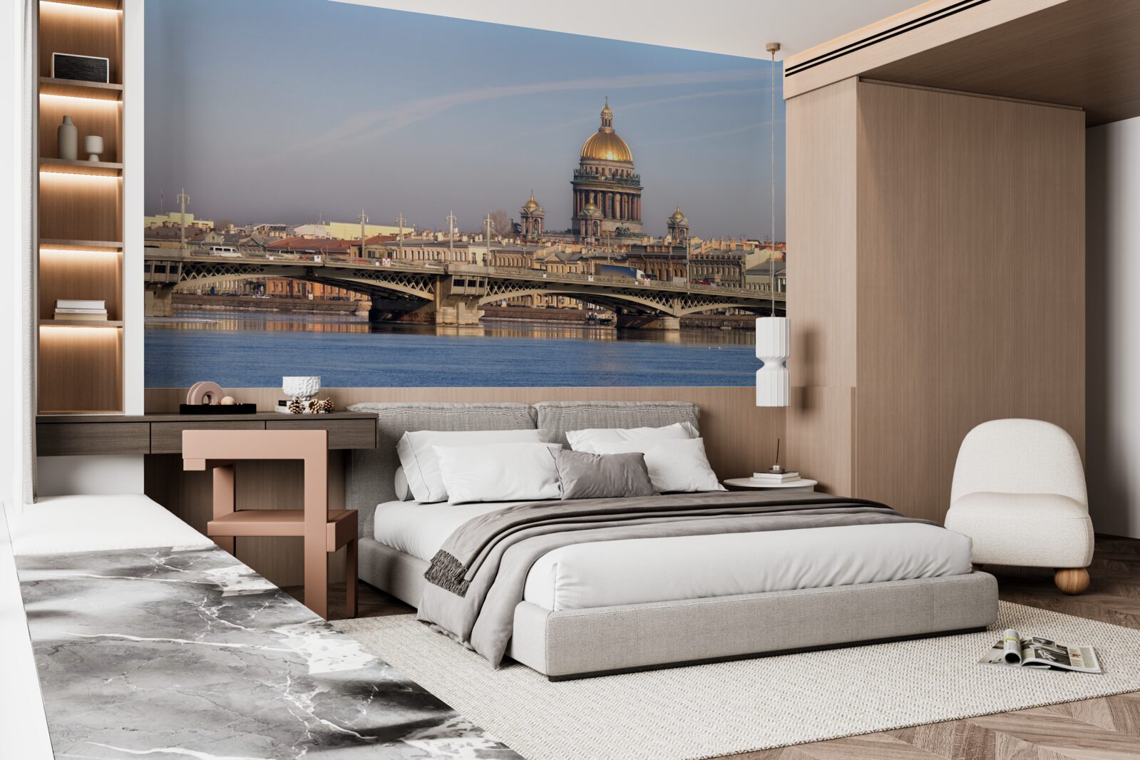 Фотошпалери купол церкви із золота на тлі міського пейзажу