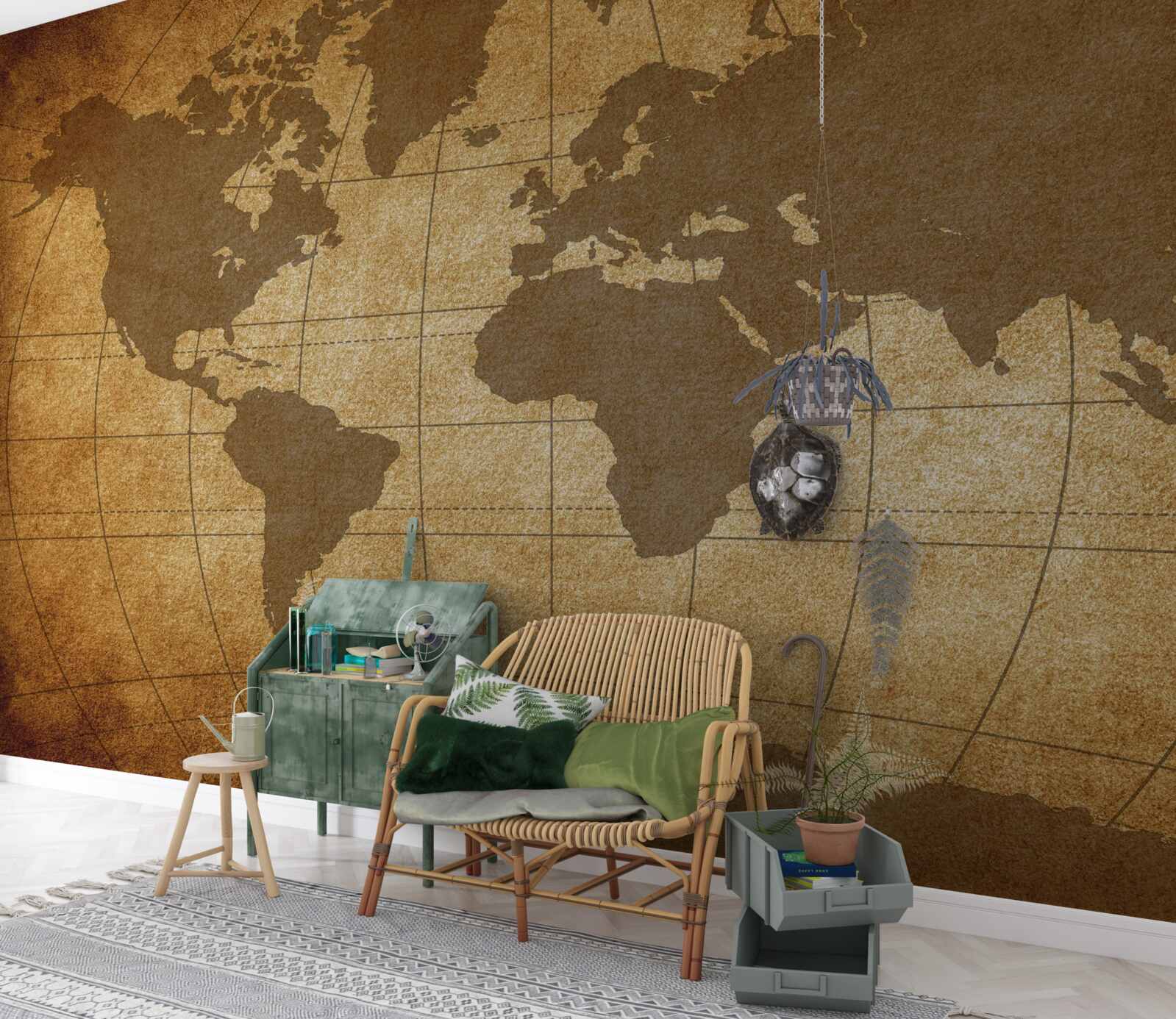 Фотошпалери глобус, викладений як карта світу