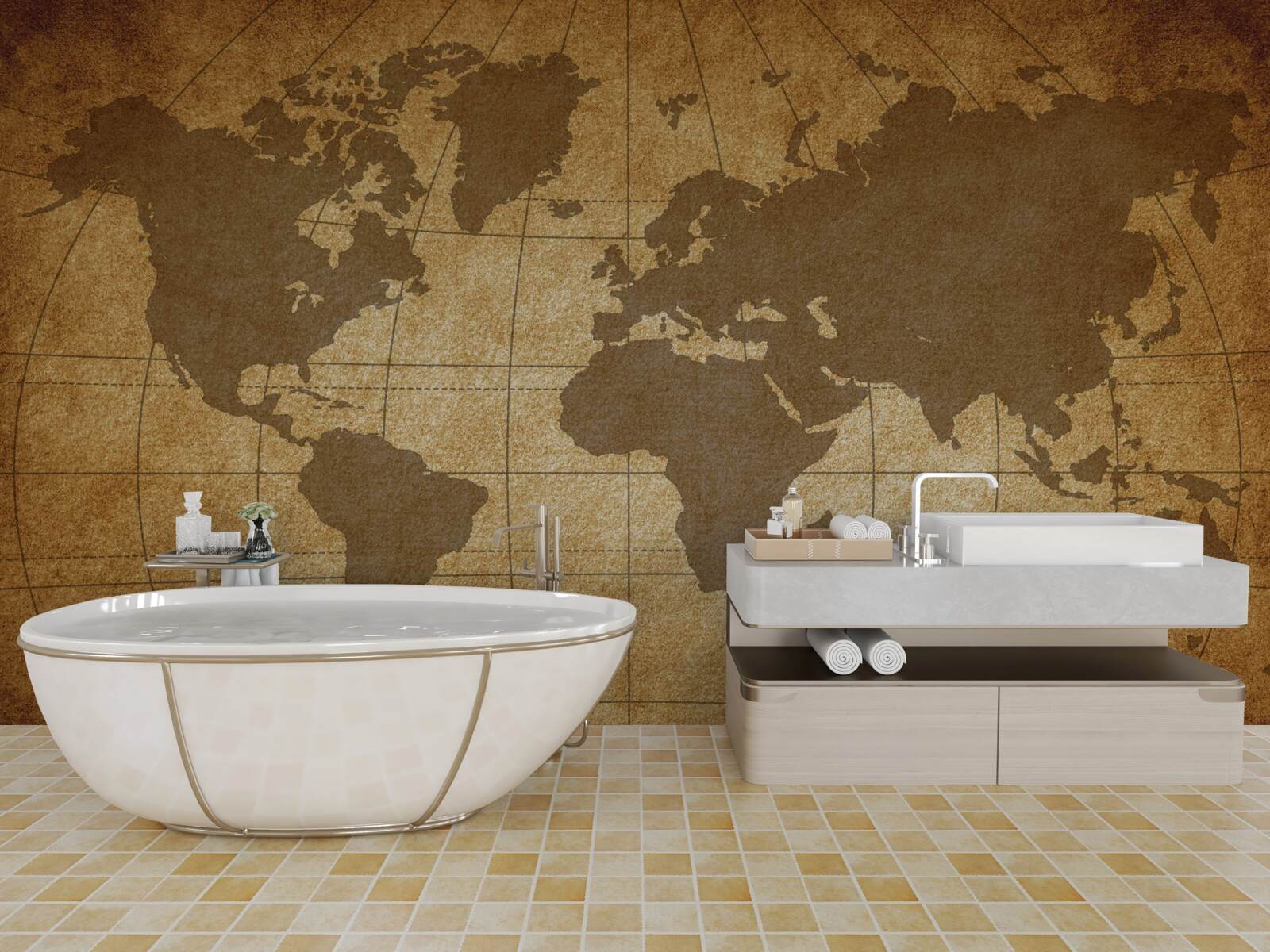 Фотошпалери глобус, викладений як карта світу