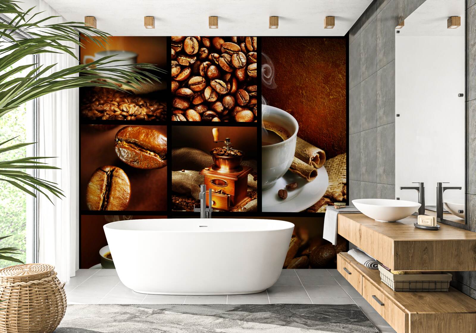 Фотошпалери склад кавових зерен і самого напою