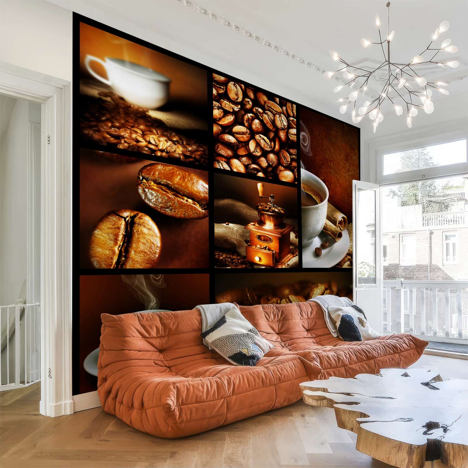 Фотошпалери склад кавових зерен і самого напою