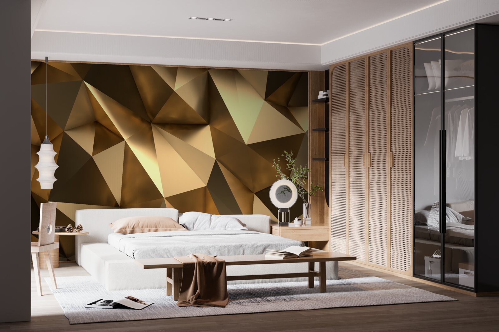 Фотошпалери золоті геометричні фігури